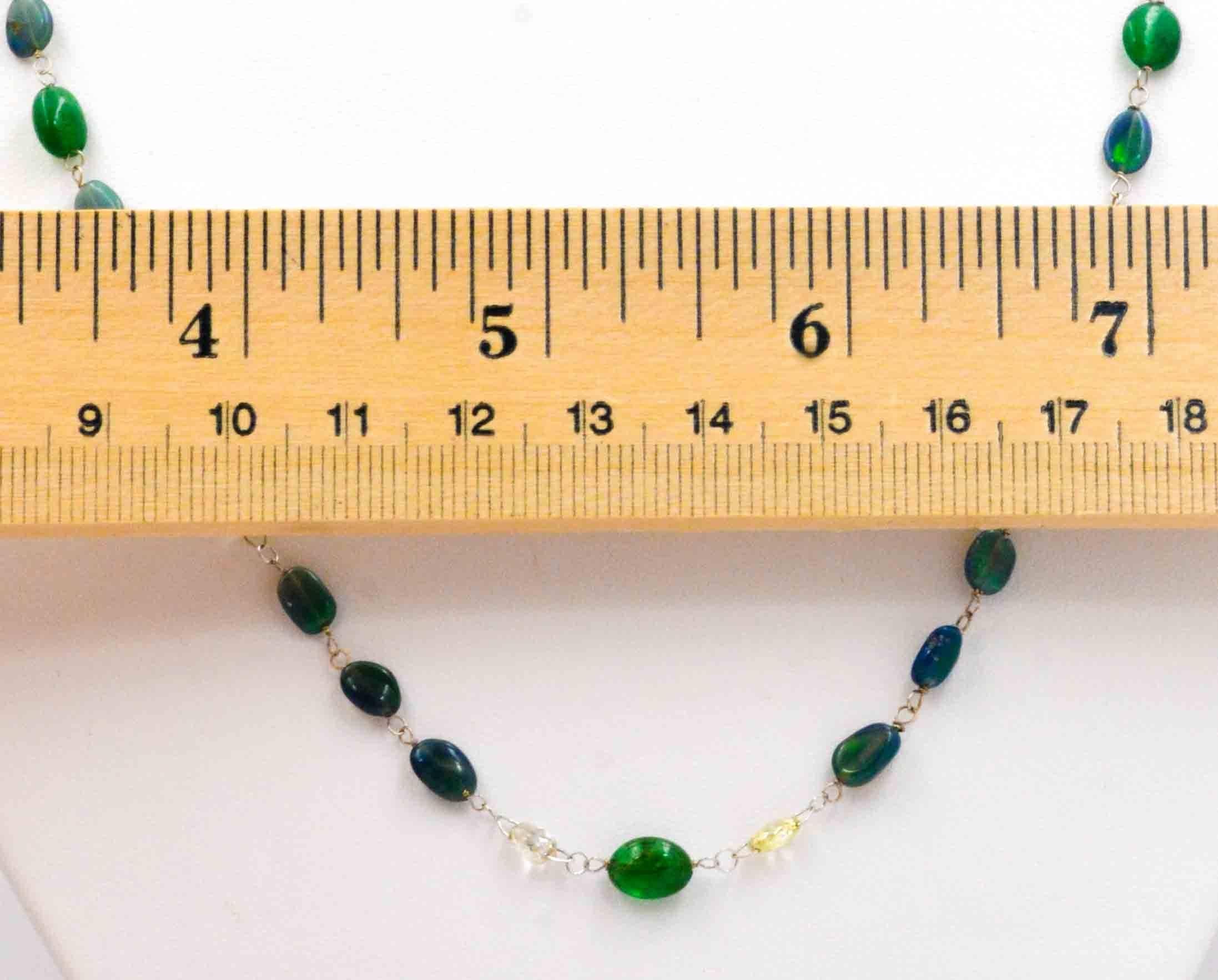 Opal Emerald and Diamond Briolette Necklace 1