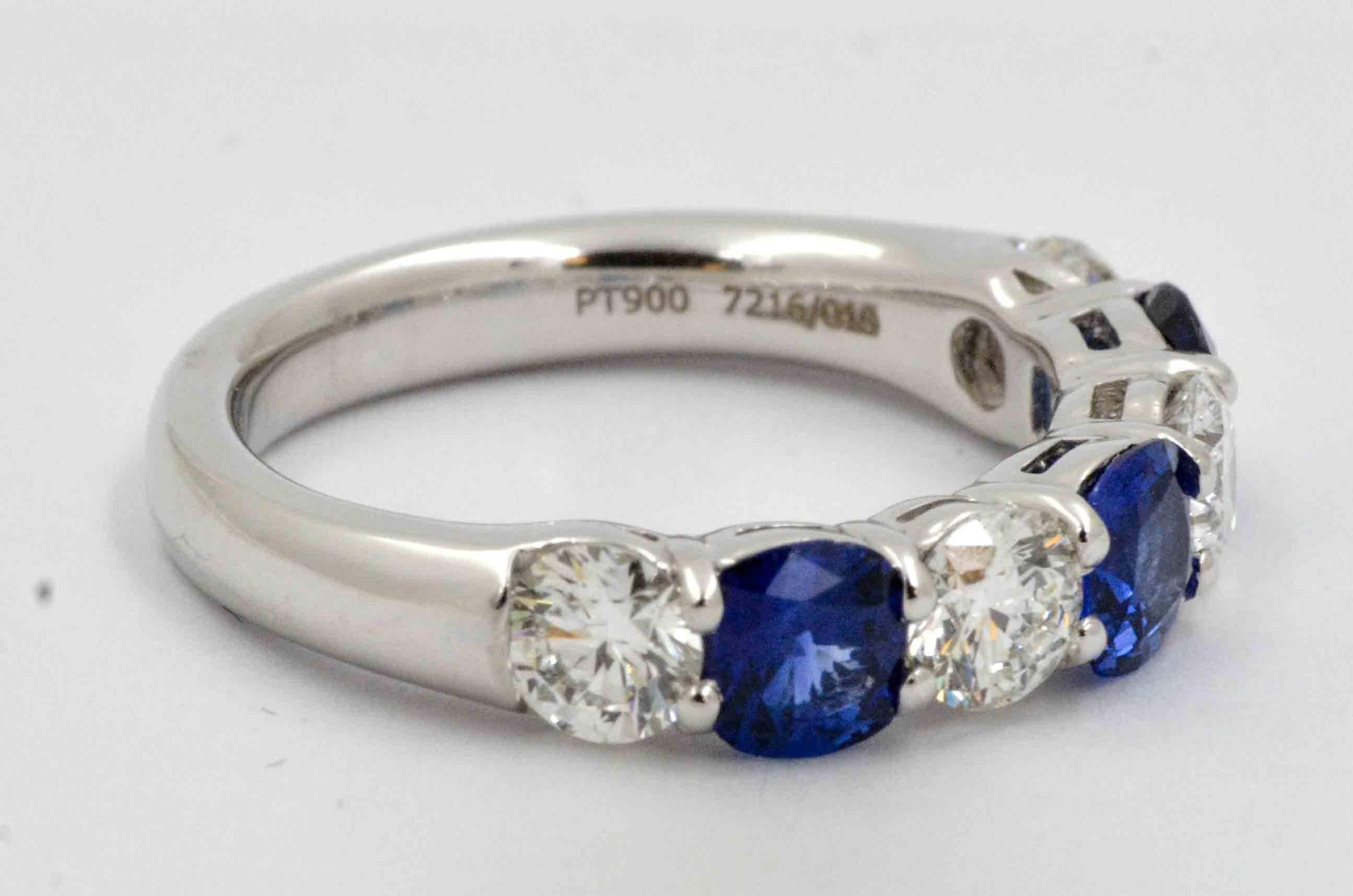 Modern Blue Sapphire Diamond JB Star Anniversary Ring