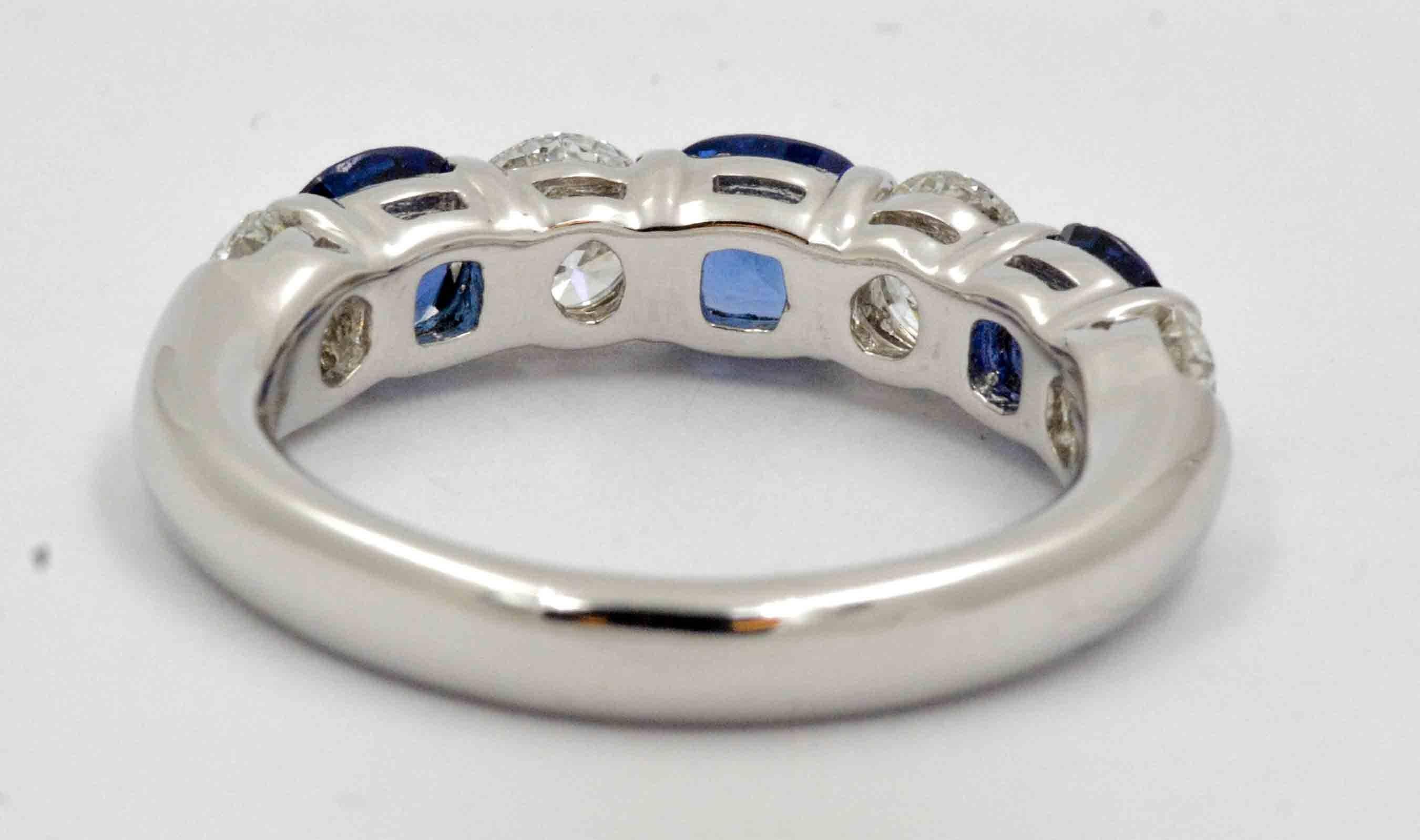 Women's Blue Sapphire Diamond JB Star Anniversary Ring