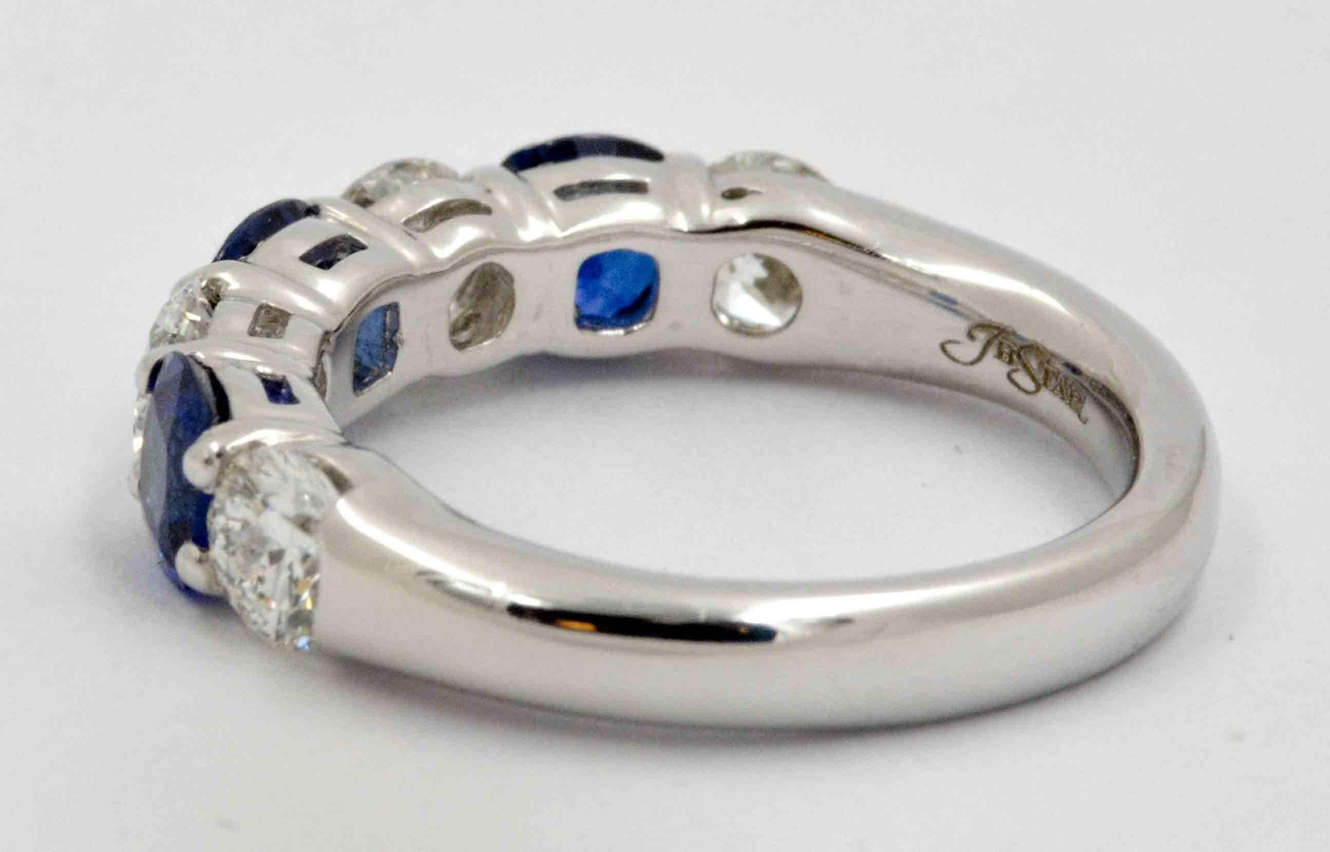 Blue Sapphire Diamond JB Star Anniversary Ring 1