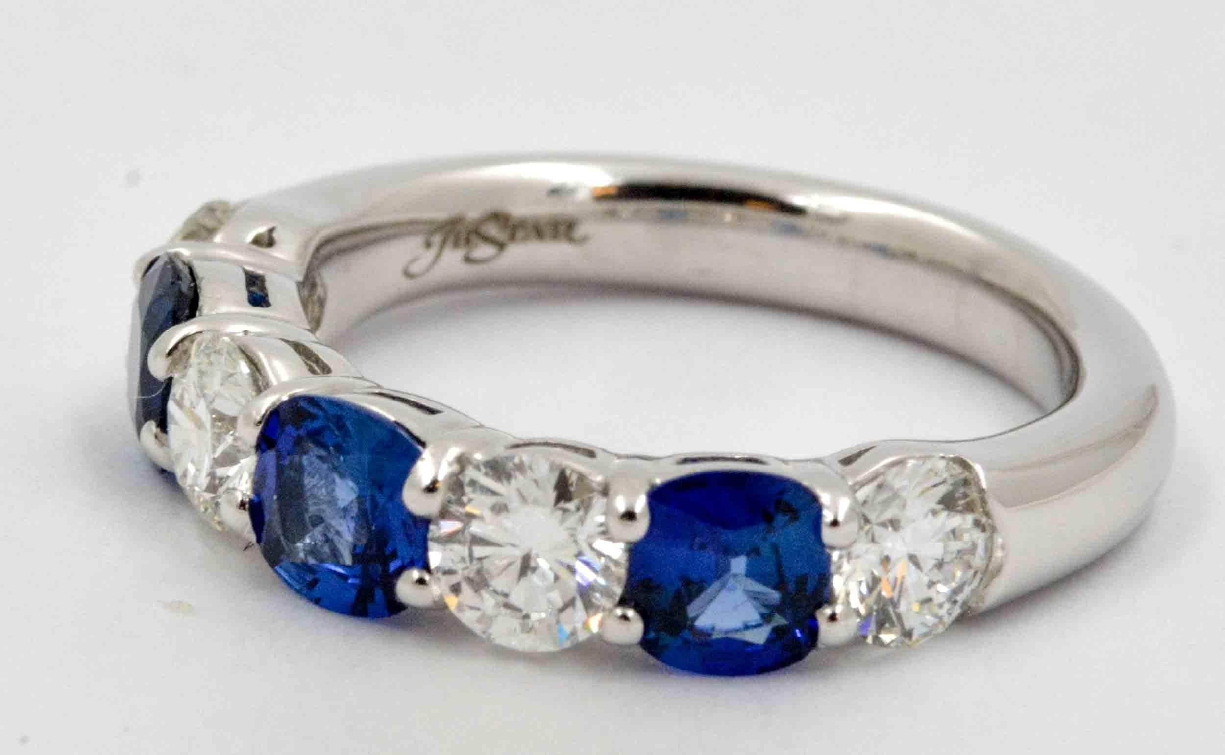 Blue Sapphire Diamond JB Star Anniversary Ring 2