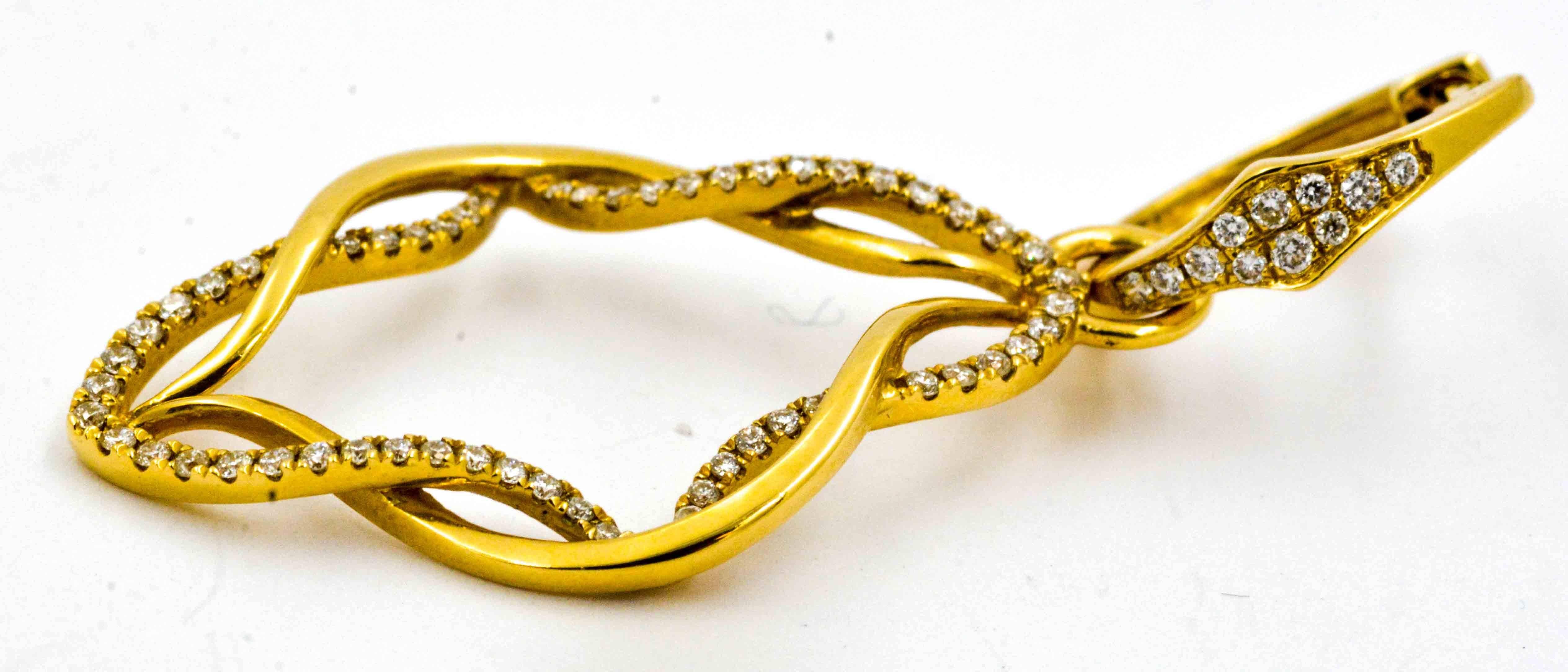 Katie Decker Diamond Gold Earrings In New Condition In Dallas, TX