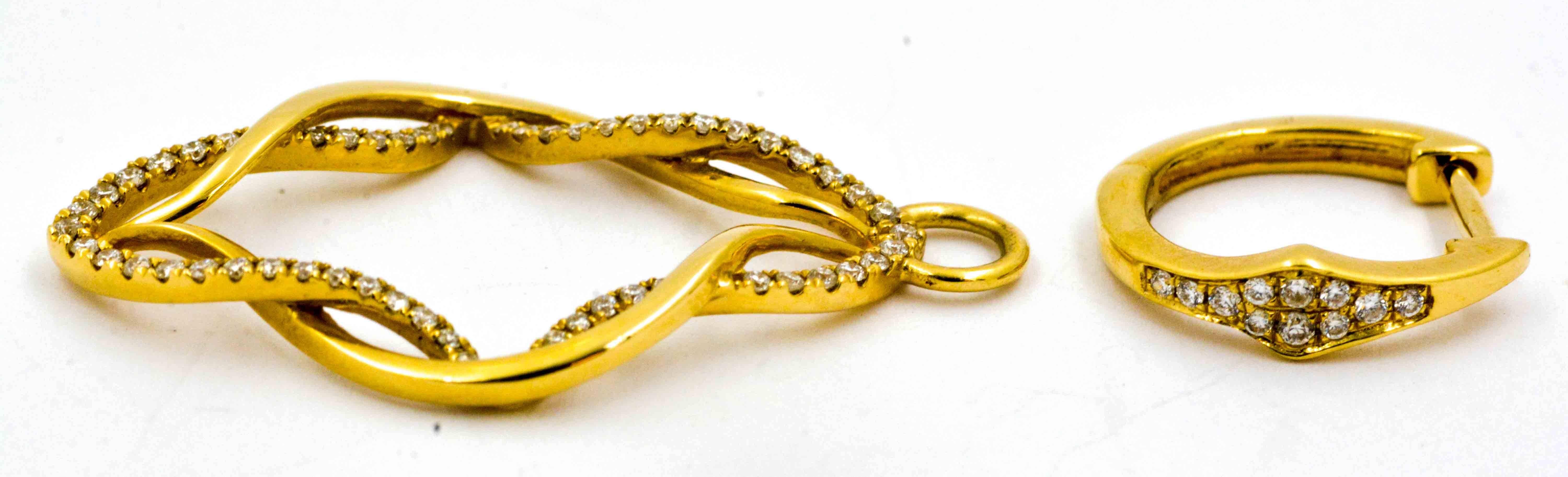 Women's or Men's Katie Decker Diamond Gold Earrings
