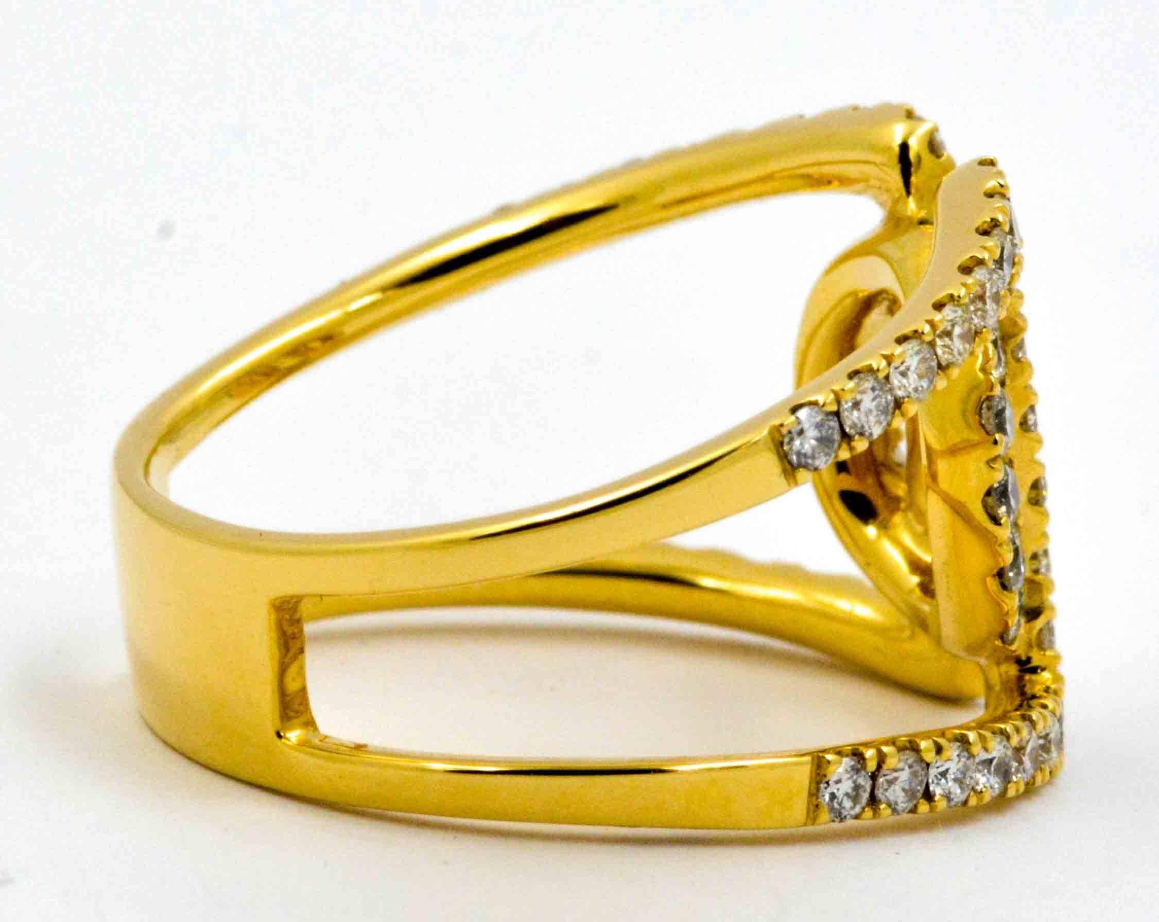 Women's Odelia 18K Yellow Gold Diamond Open Frame Fashion Ring