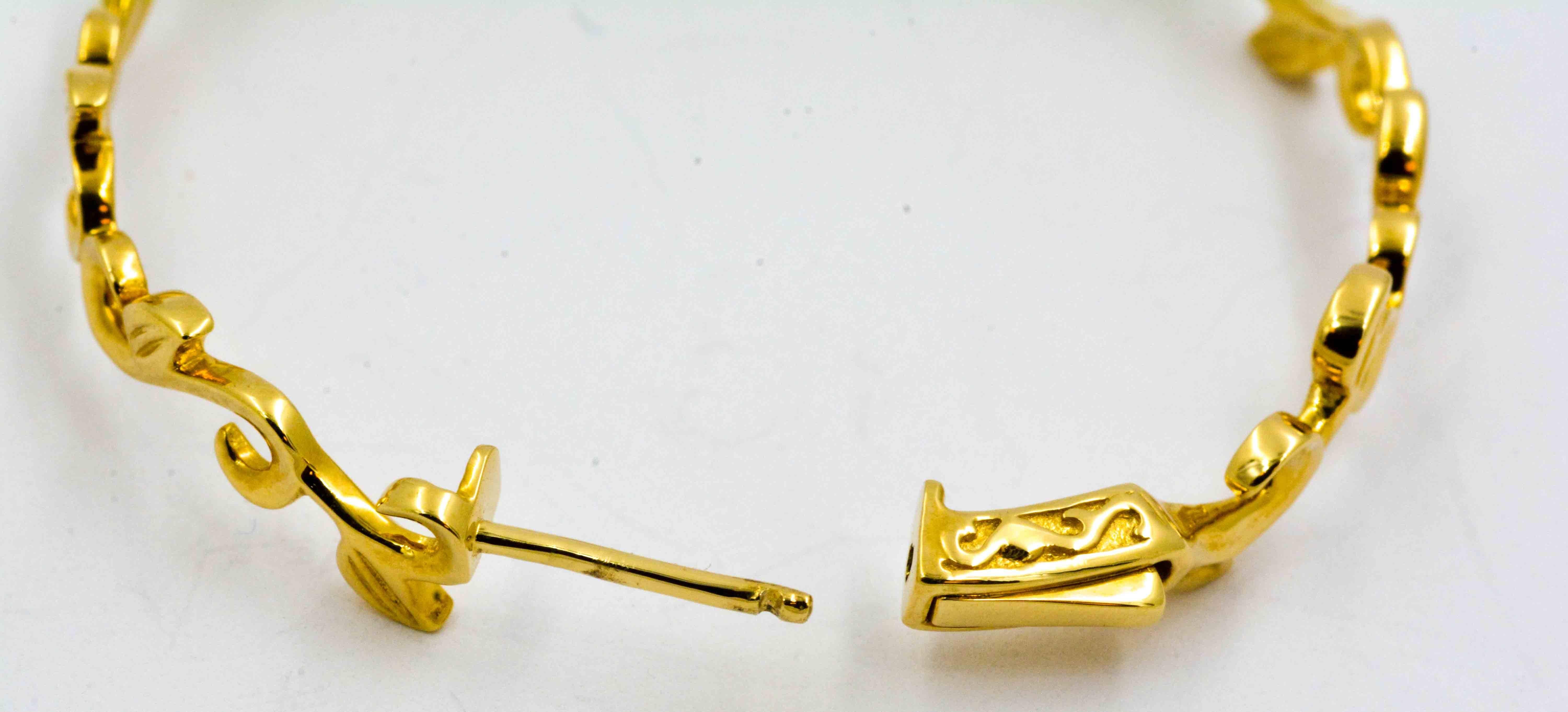 Katie Decker 18 kt Yellow Gold Ivy Scroll Hoop Earrings In New Condition In Dallas, TX
