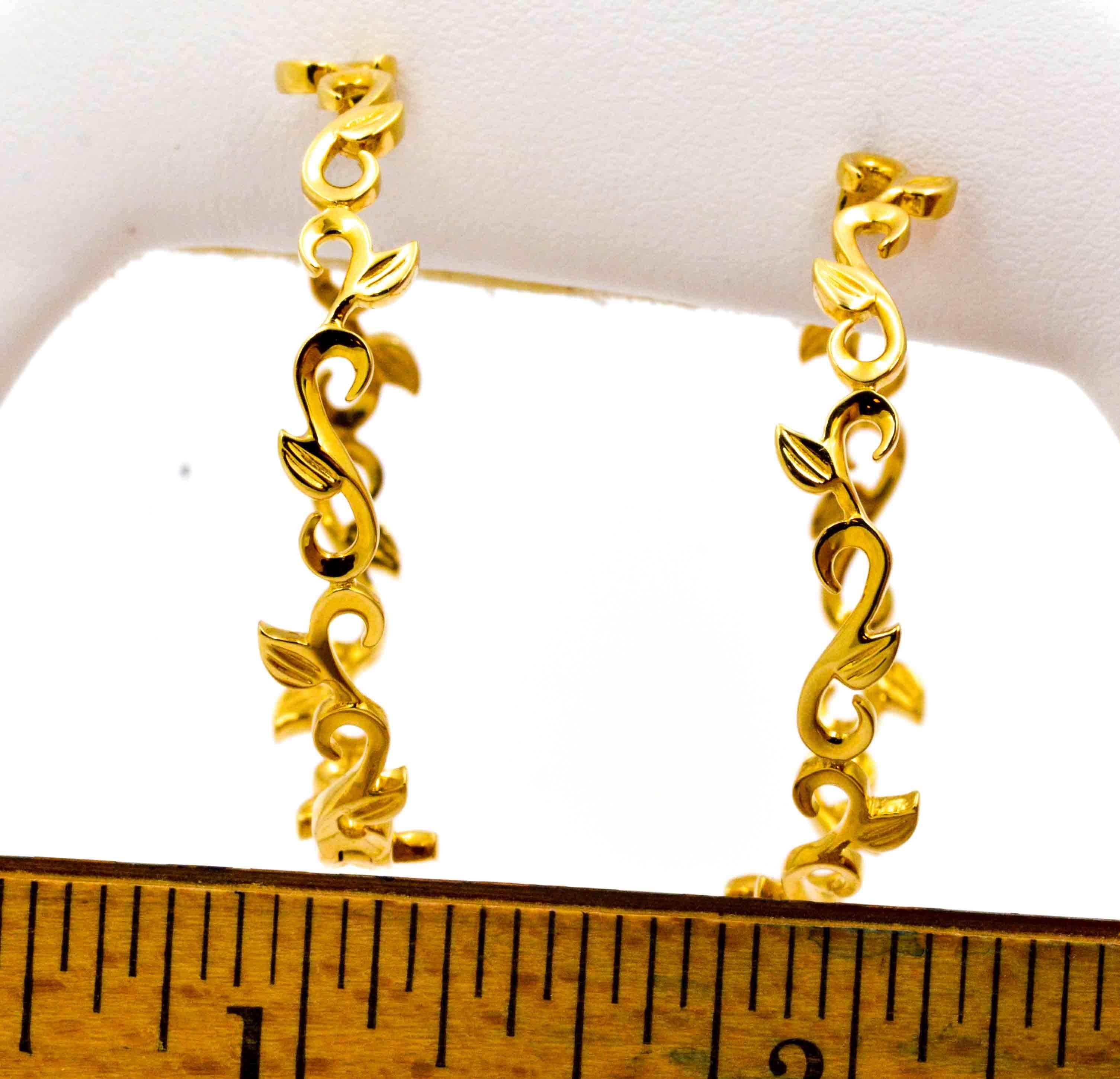 Women's Katie Decker 18 kt Yellow Gold Ivy Scroll Hoop Earrings