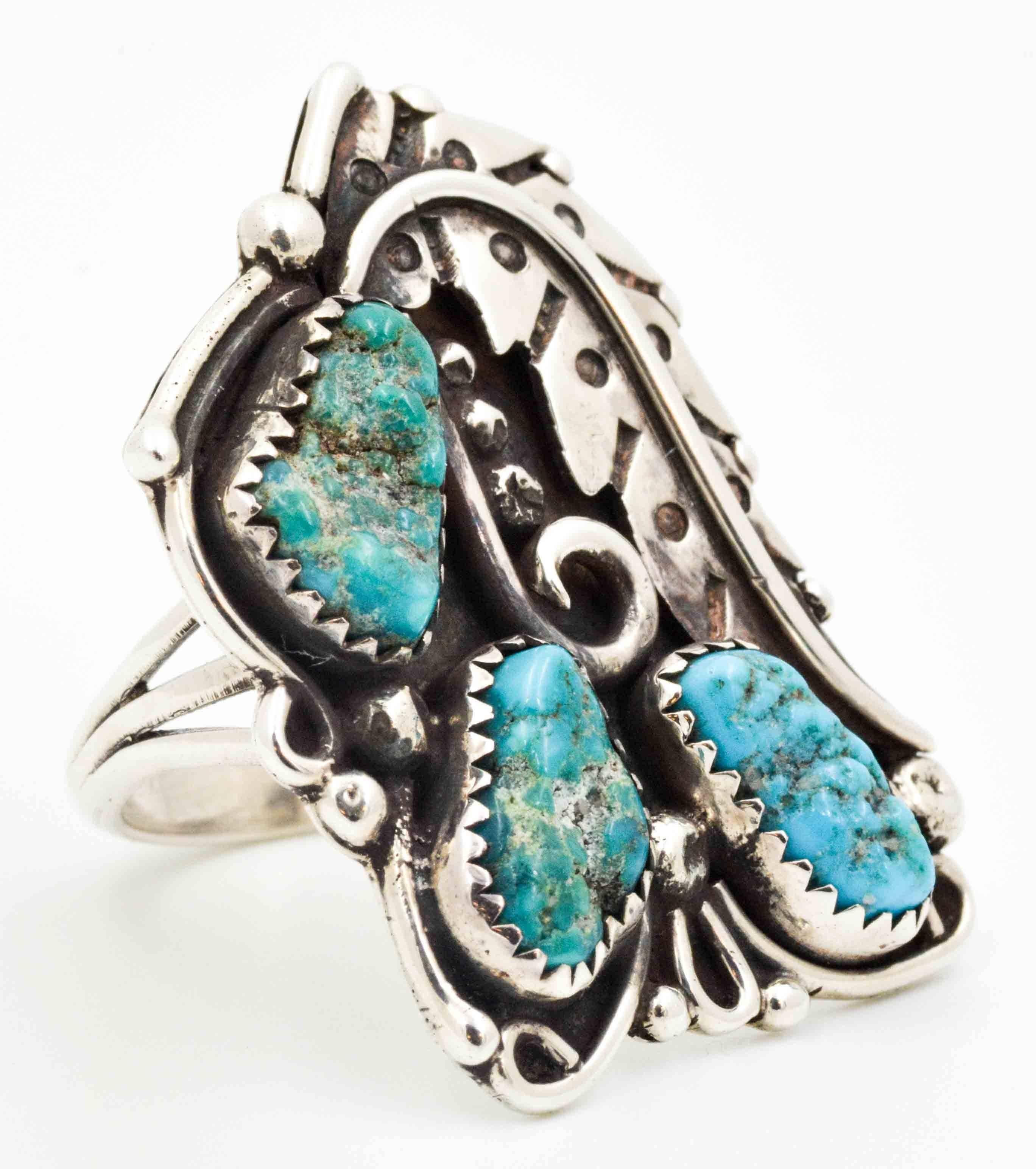 Sterling Silver and Turquoise Native American Ring 2