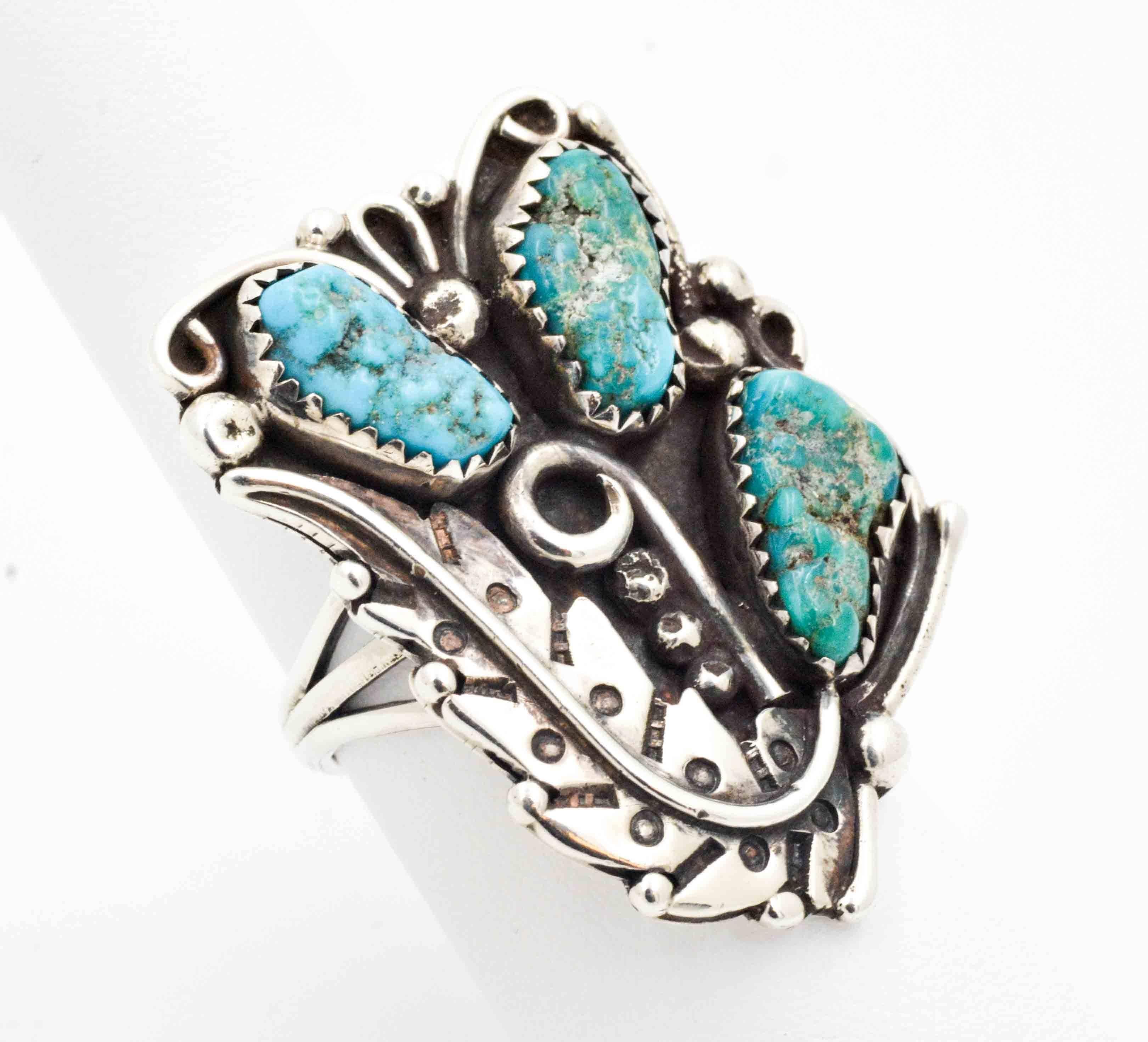 Sterling Silver and Turquoise Native American Ring 3