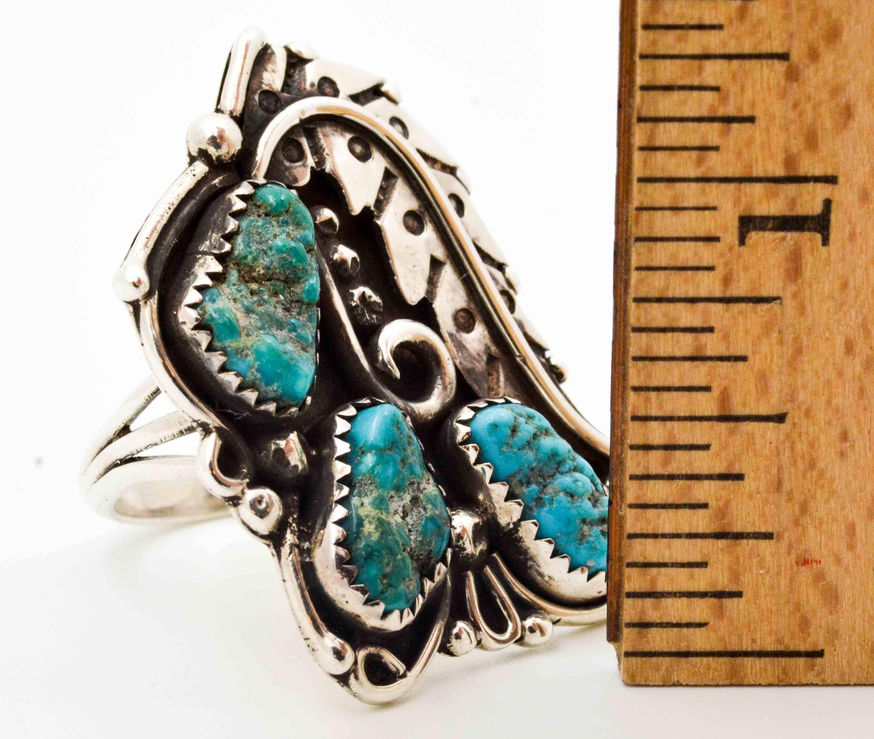 Sterling Silver and Turquoise Native American Ring 6