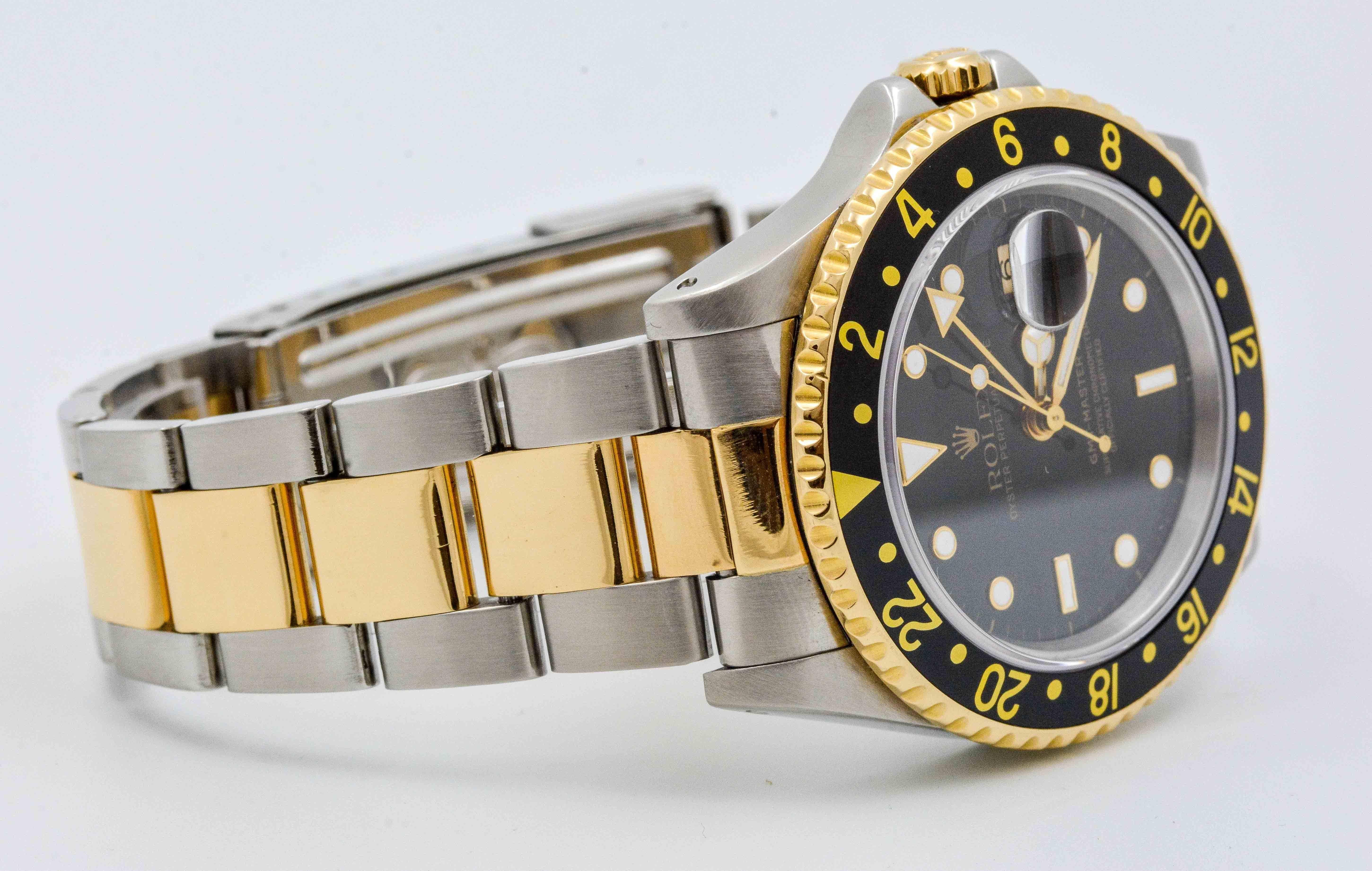Men's Rolex Yellow Gold Stainless Steel GMT Master II Wristwatch