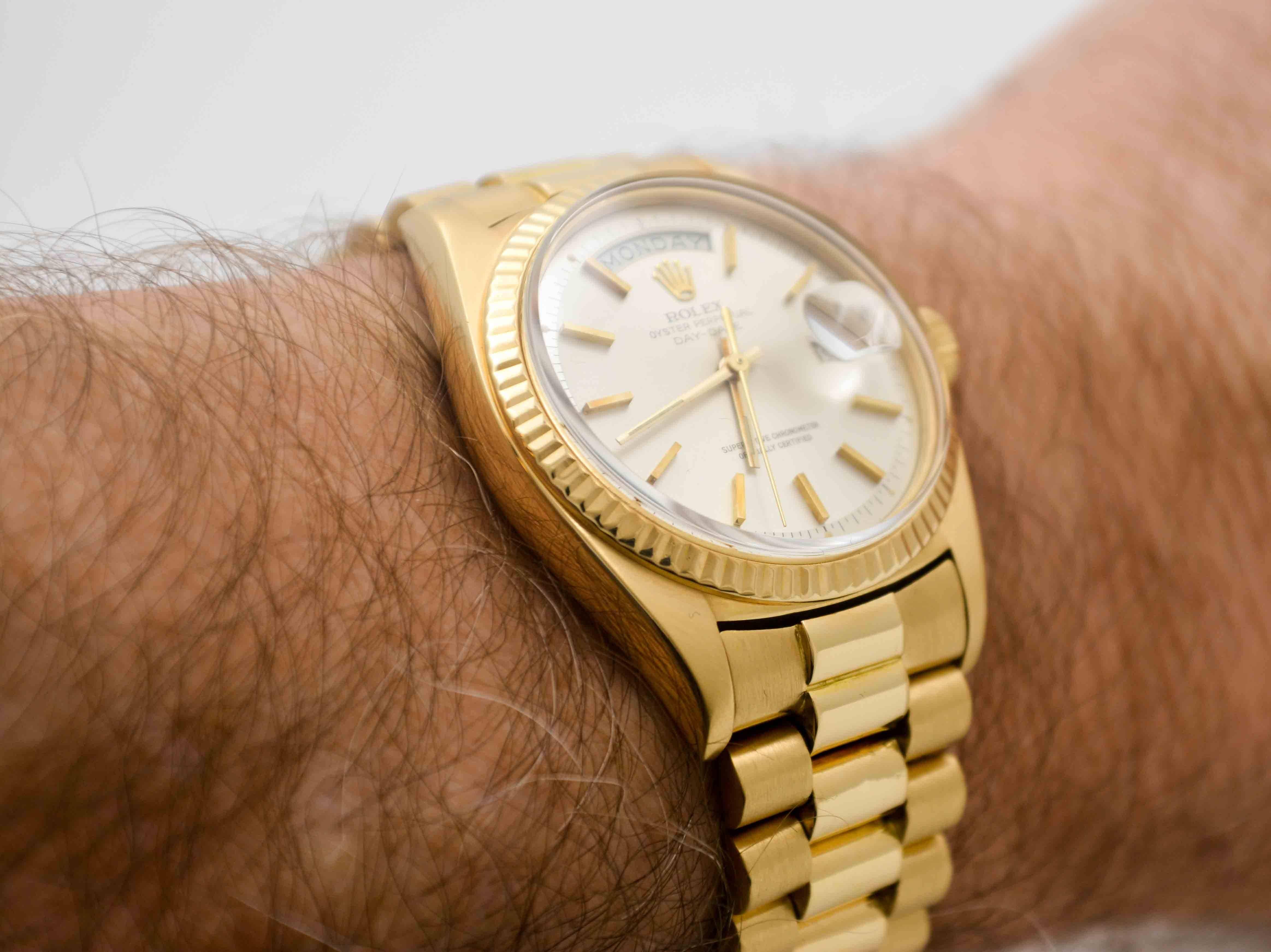 Rolex Yellow Gold Day Date Automatic Wristwatch 4