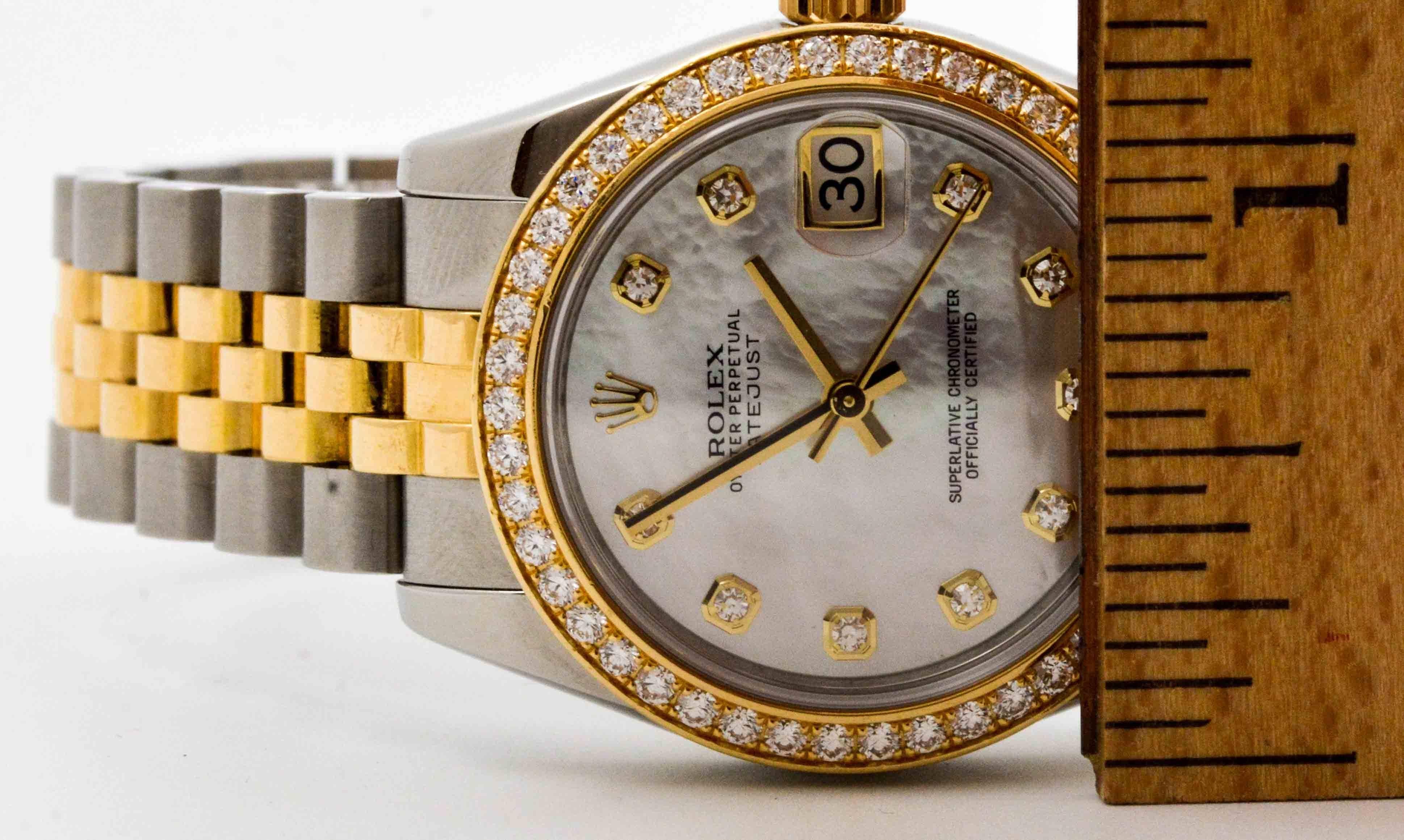 Rolex yellow gold Stainless Steel Diamond Bezel Datejust automatic Wristwatch 4