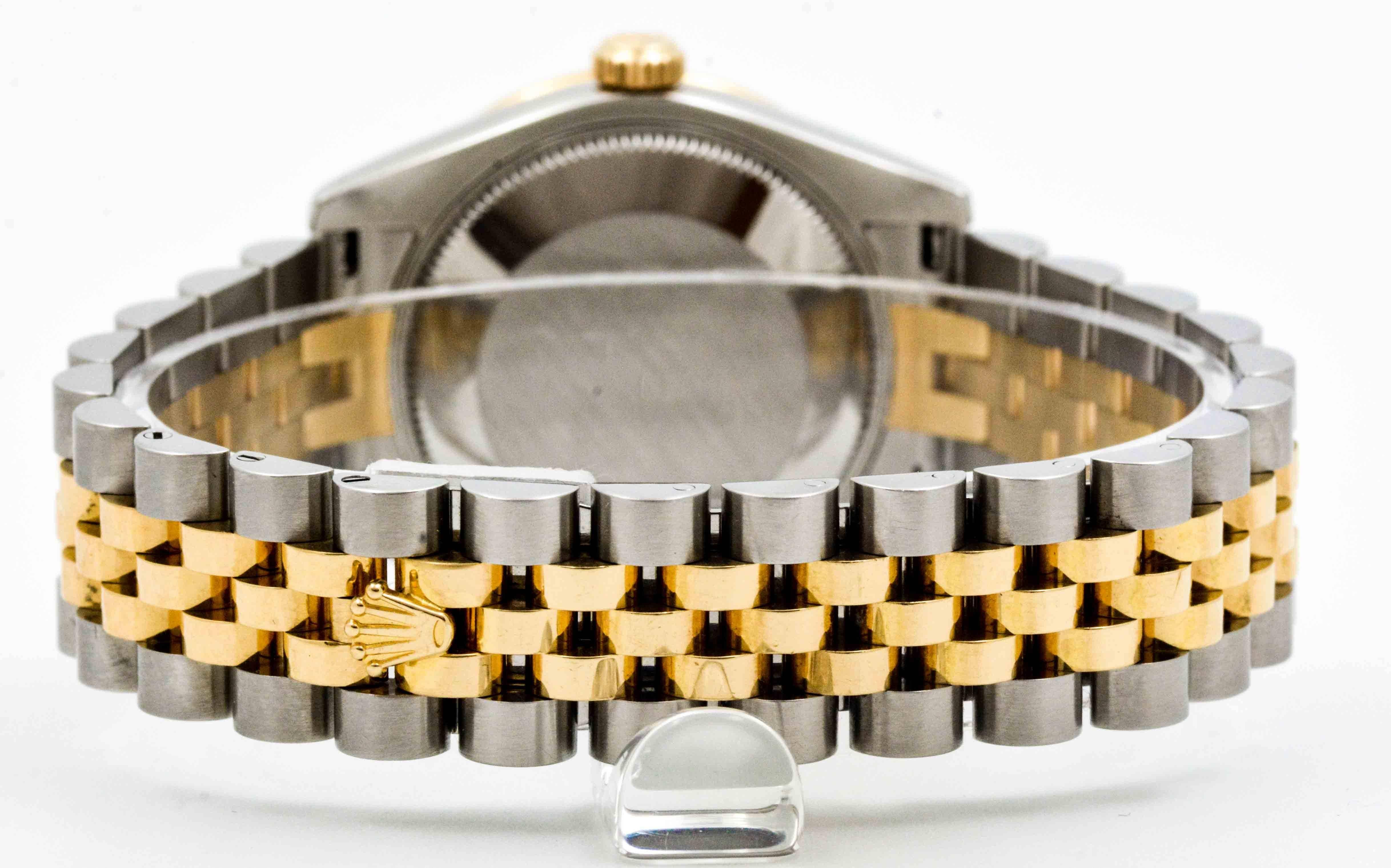 Rolex yellow gold Stainless Steel Diamond Bezel Datejust automatic Wristwatch 1