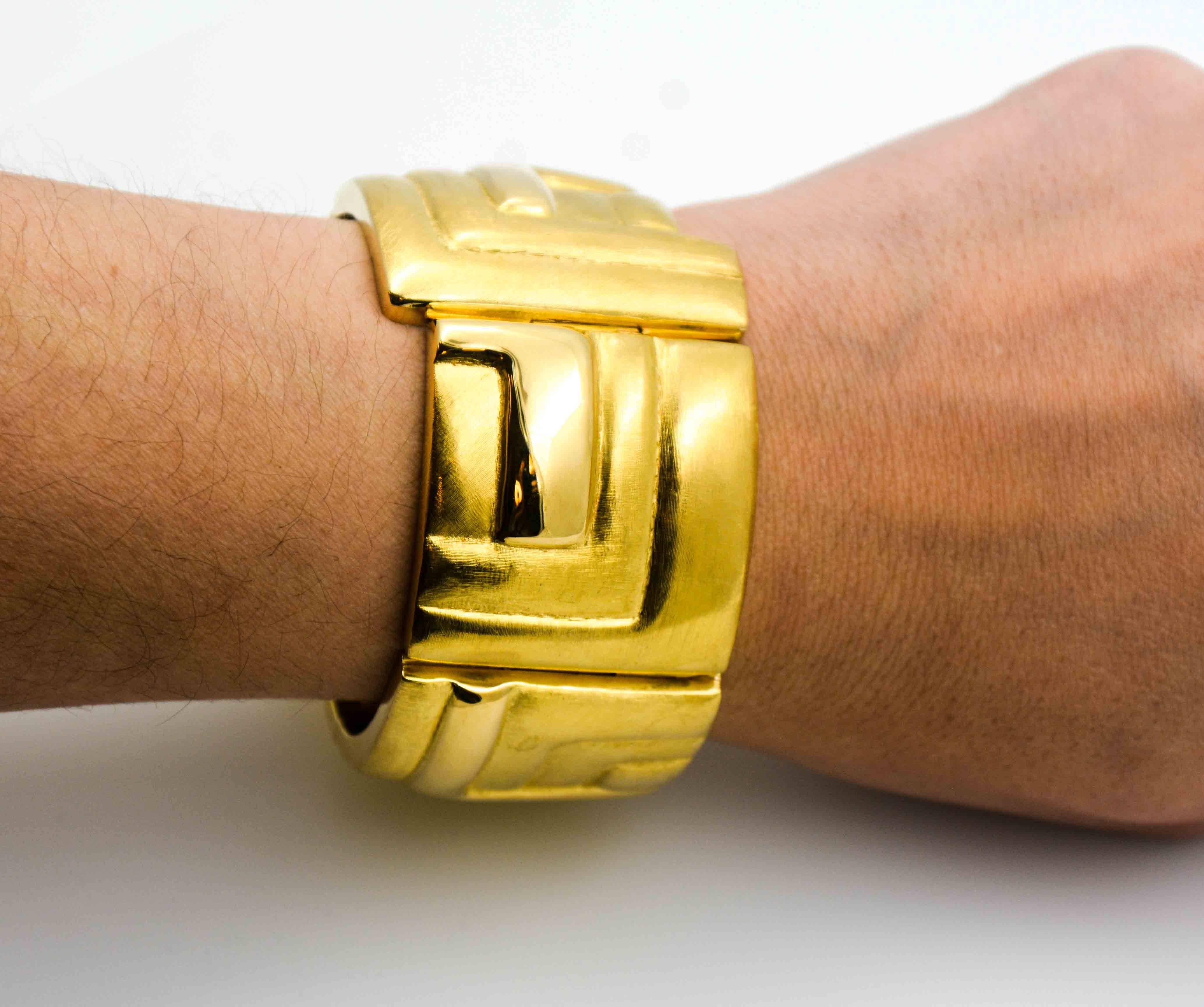 Burl Marx Yellow Gold Panel Bracelet 3