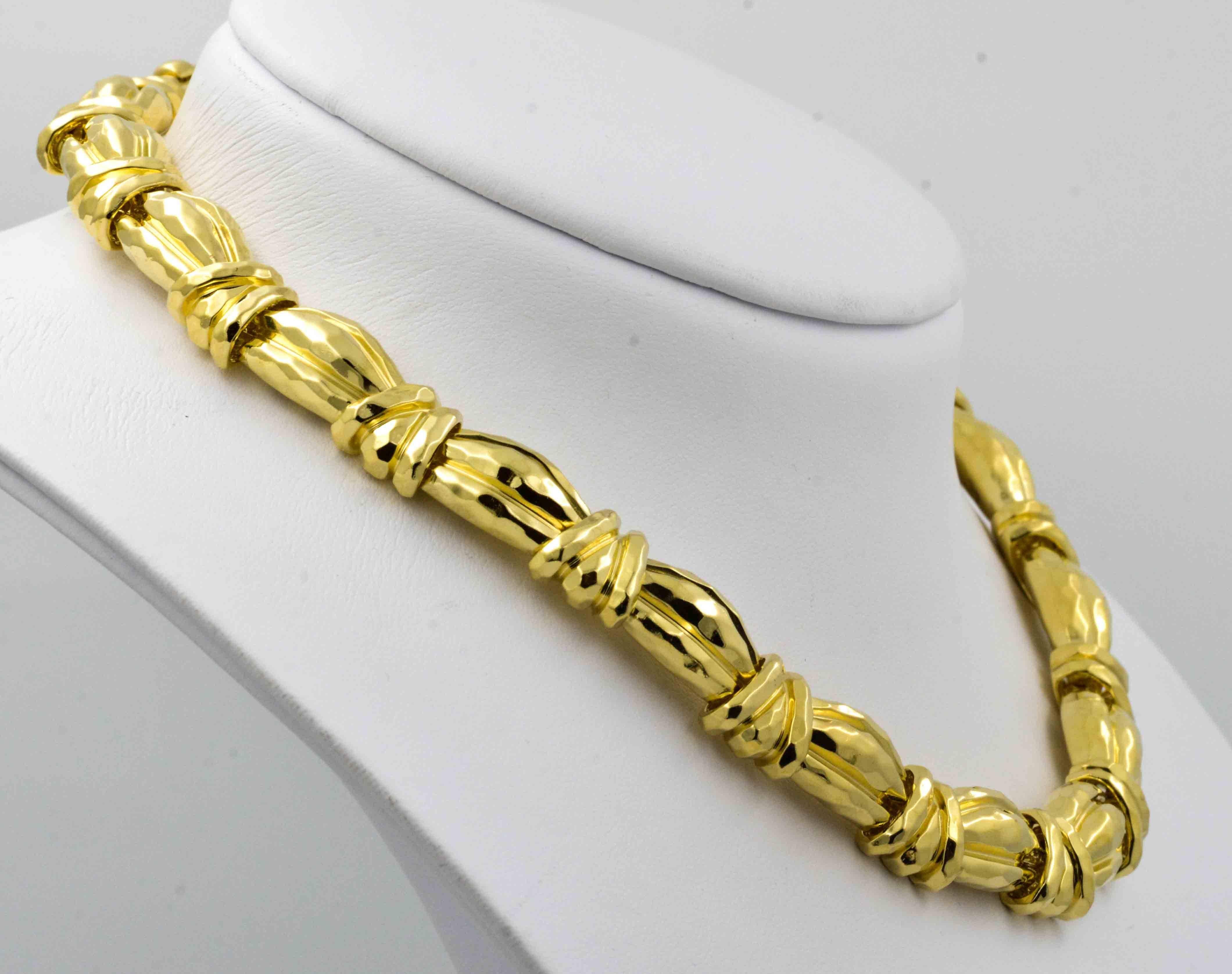 Modern Henry Dunay Triple Domed Link Yellow Gold Chain Necklace