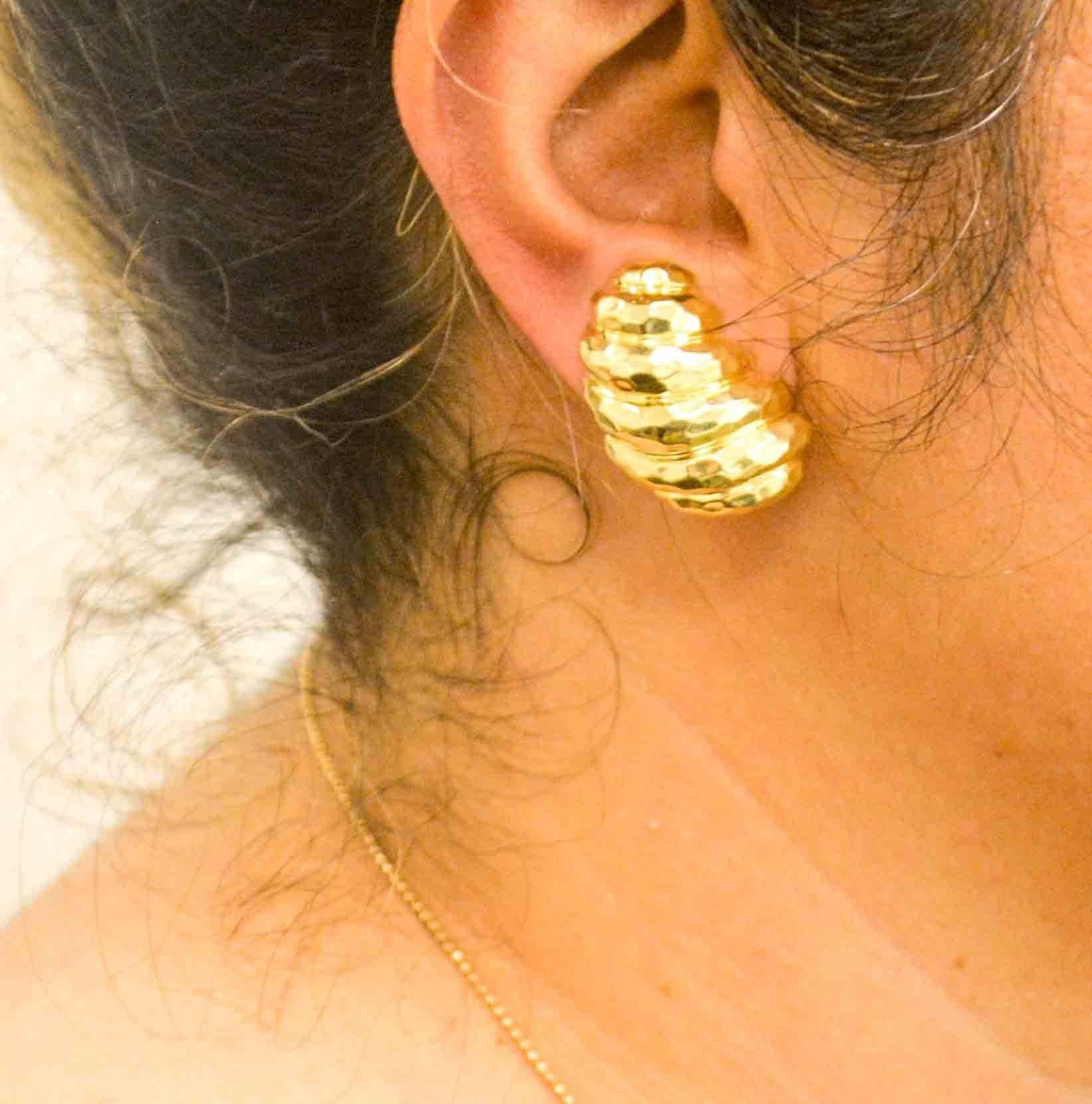 18 Karat Yellow Gold Hoop Earrings 2