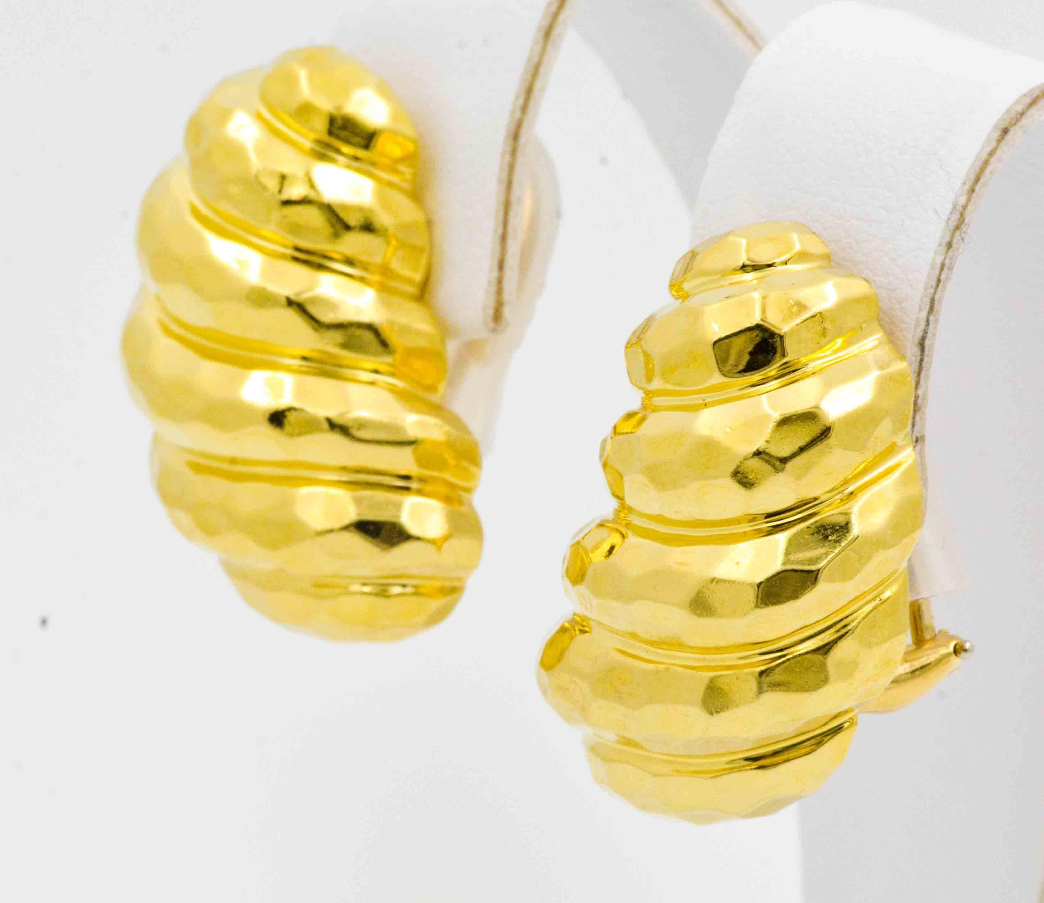 Women's 18 Karat Yellow Gold Hoop Earrings