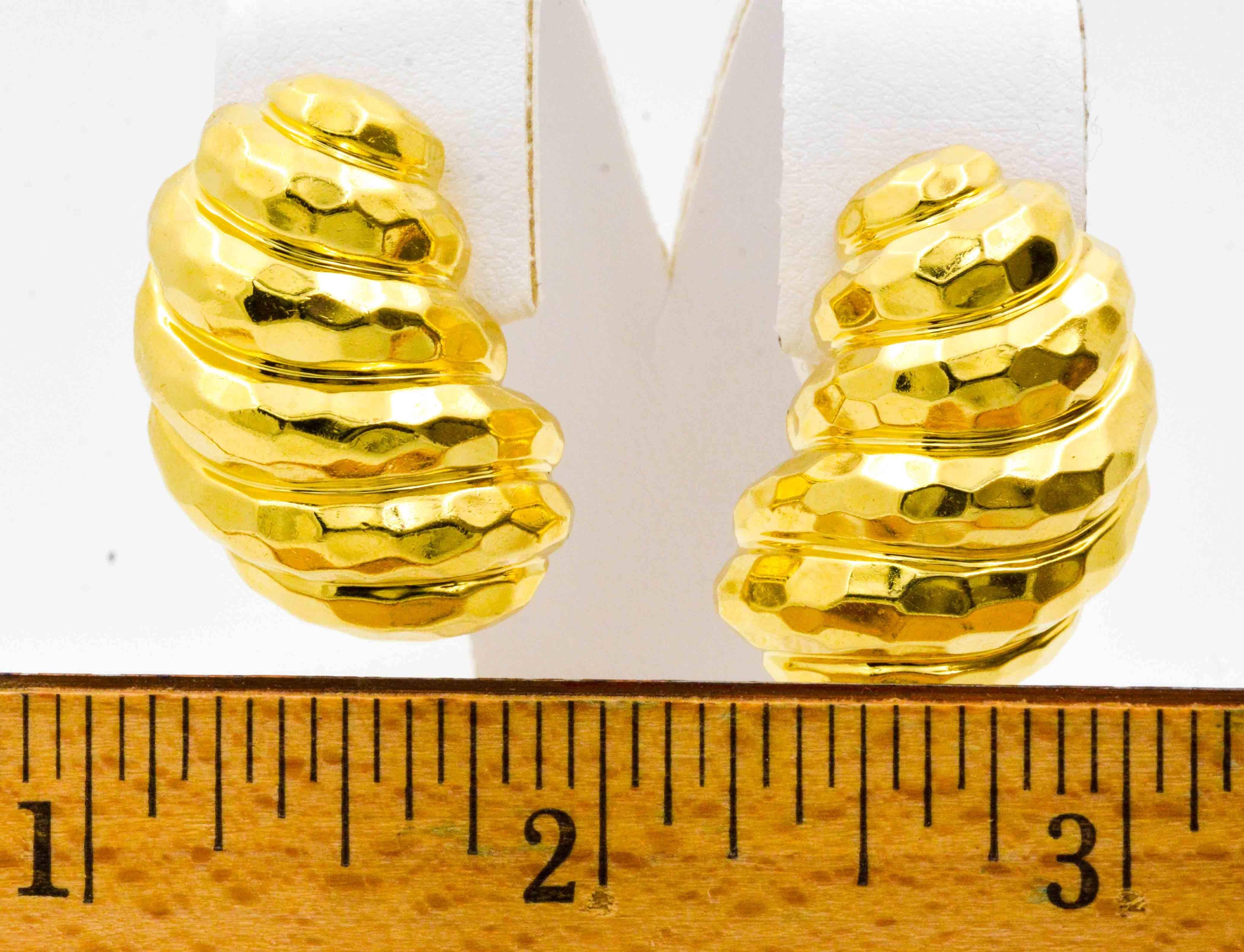 18 Karat Yellow Gold Hoop Earrings 1