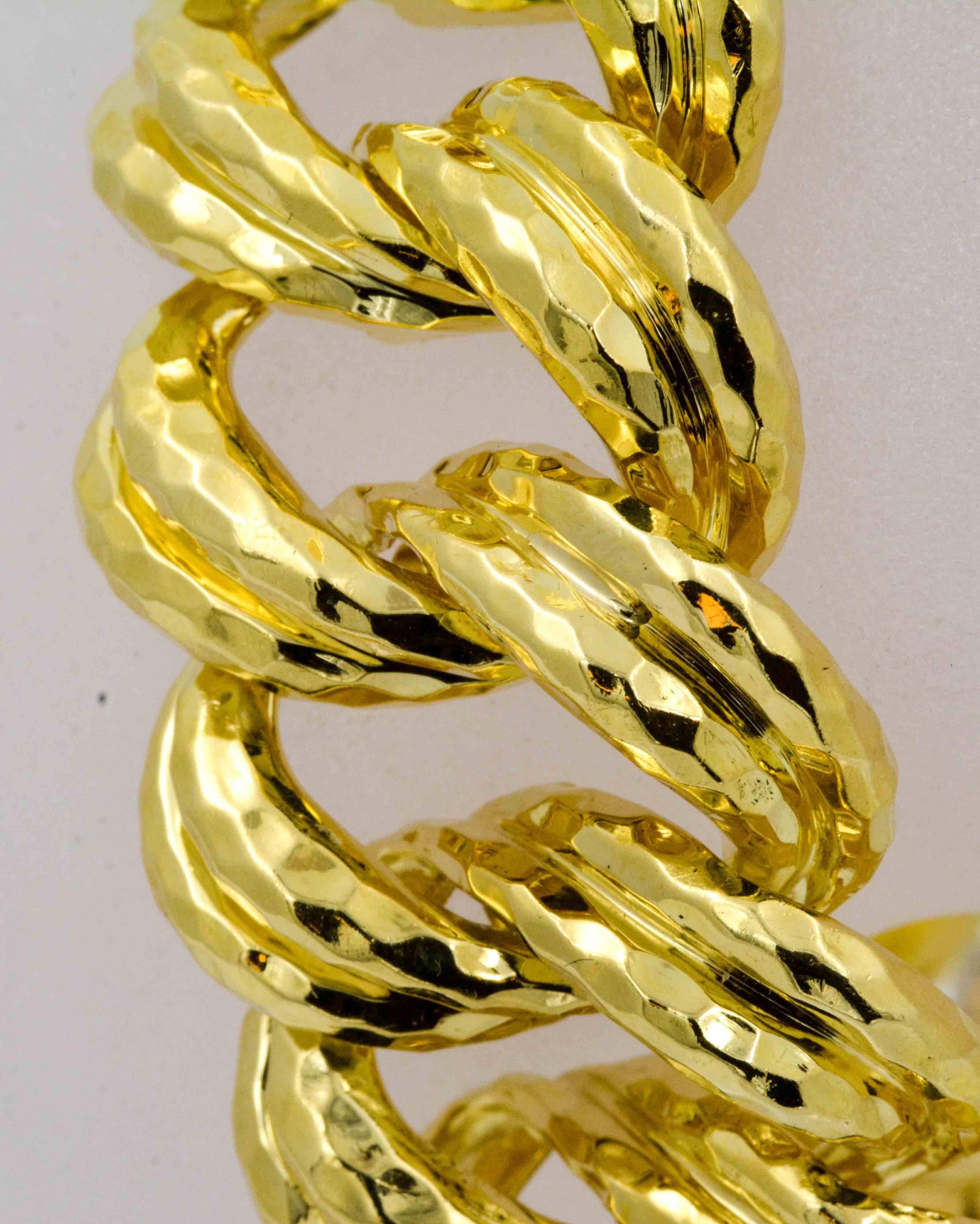 Henry Dunay Faceted Yellow Gold Curb Link Bracelet 2