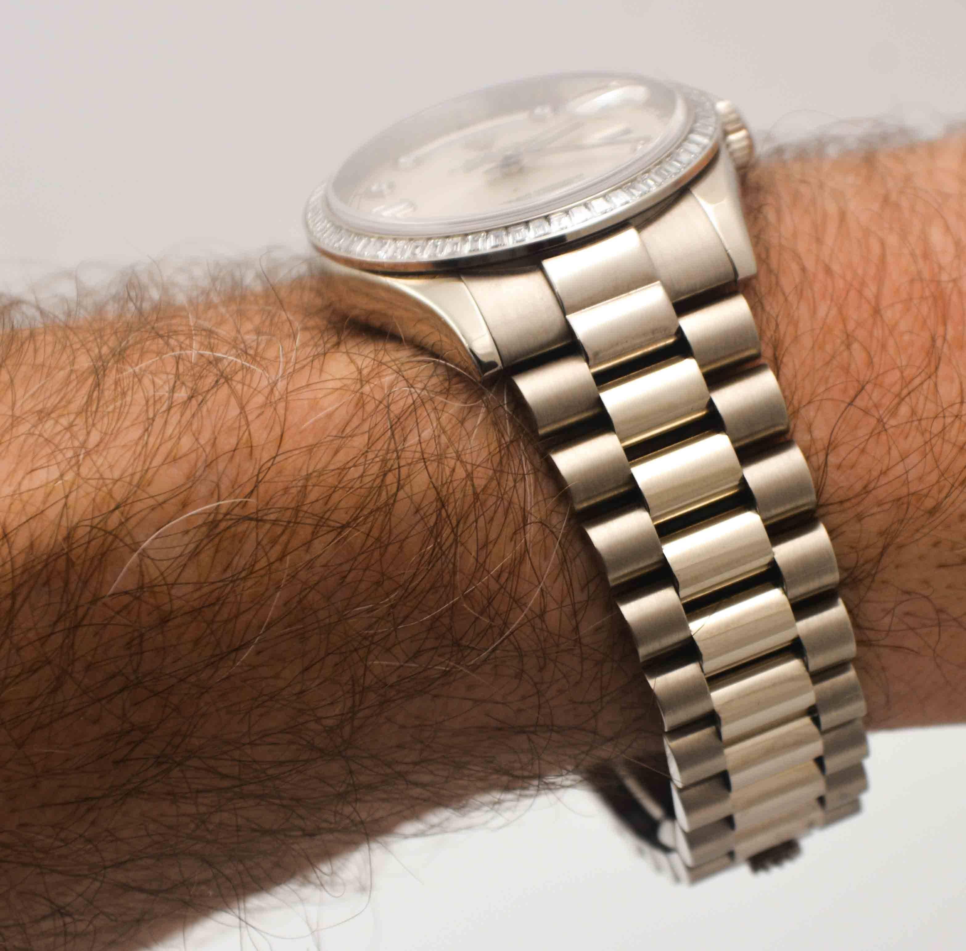 Rolex White Gold Diamond Presidential Day Date Automatic Wristwatch 3