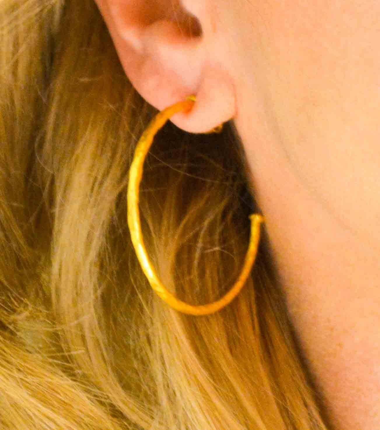 Women's Lika Behar 24 Karat Yellow Gold Hoop Earrings