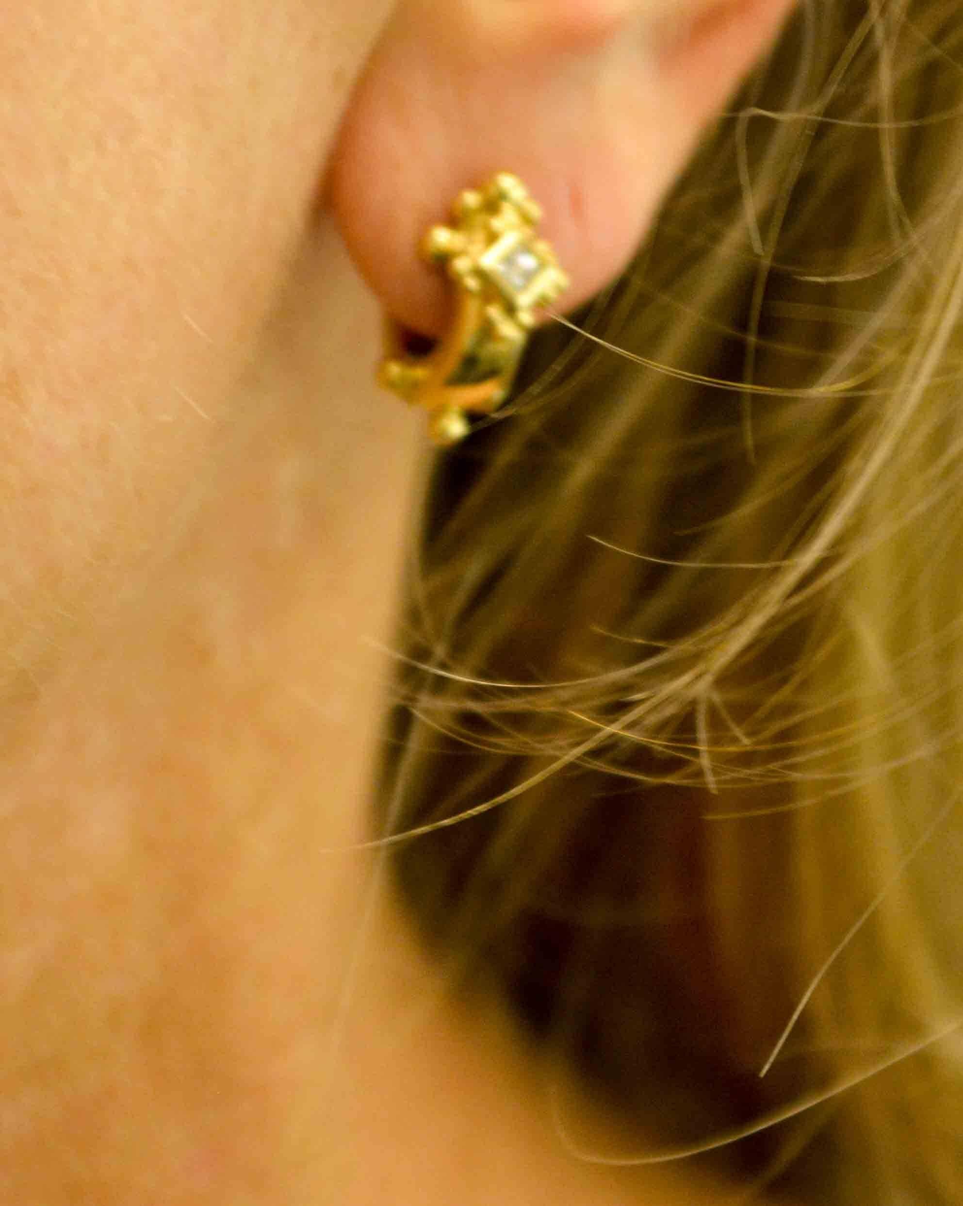 Loree Rodkin 18 Karat Yellow Gold Diamond Hoop Earrings 1