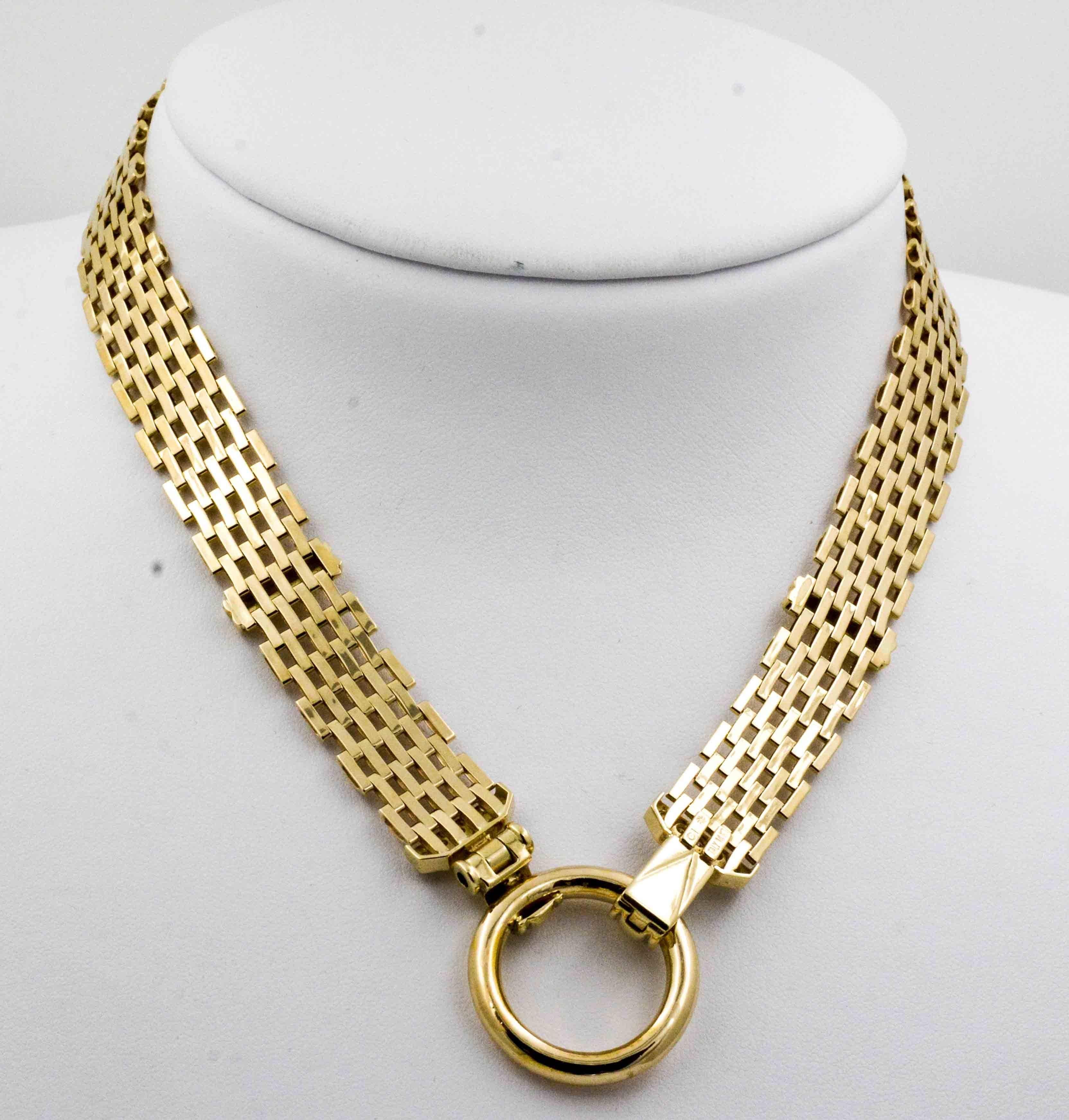 14 Karat Yellow Gold Necklace with Diamonds In Excellent Condition In Dallas, TX