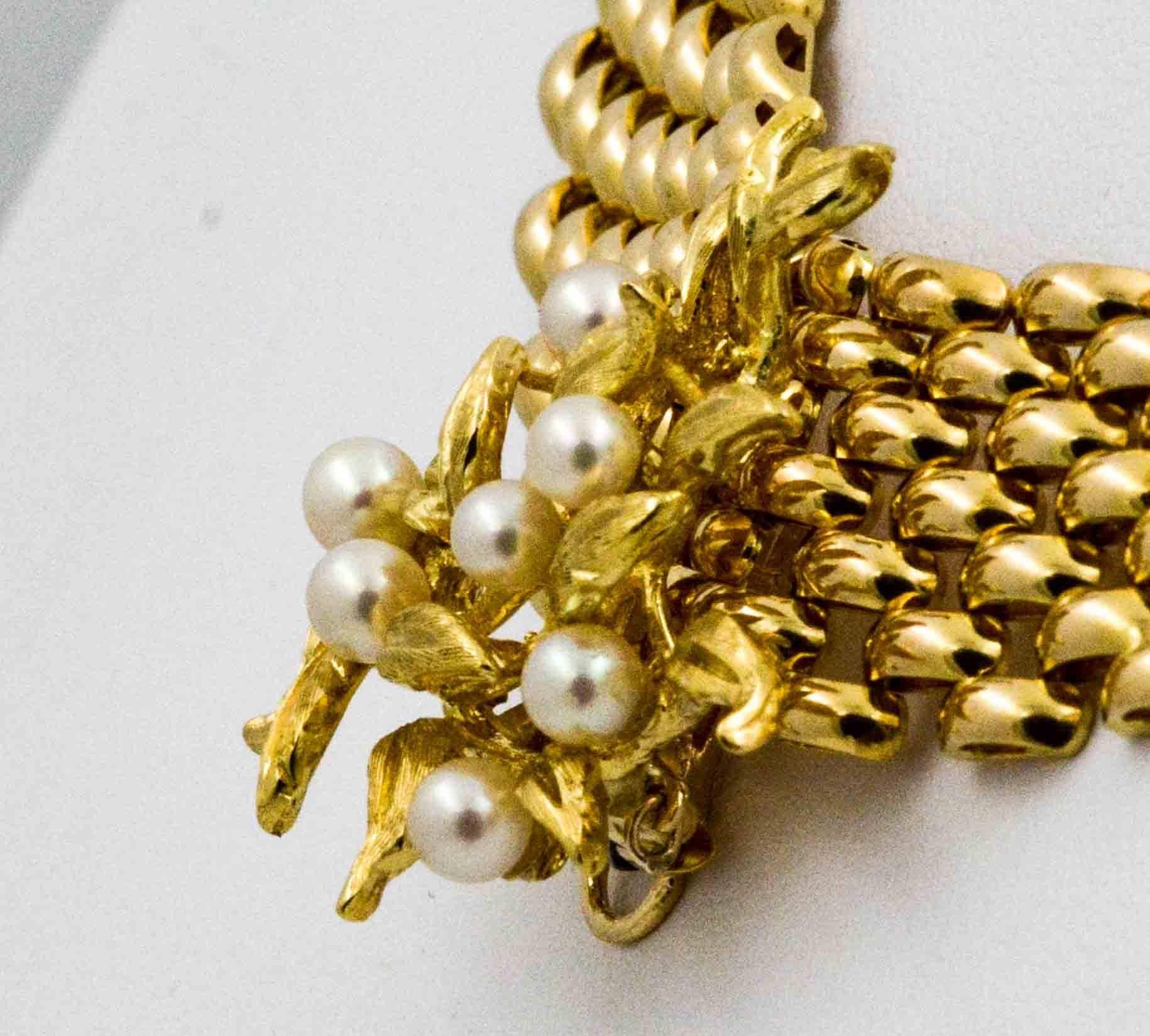 Women's 18 Karat Yellow Gold Slide with Pearls