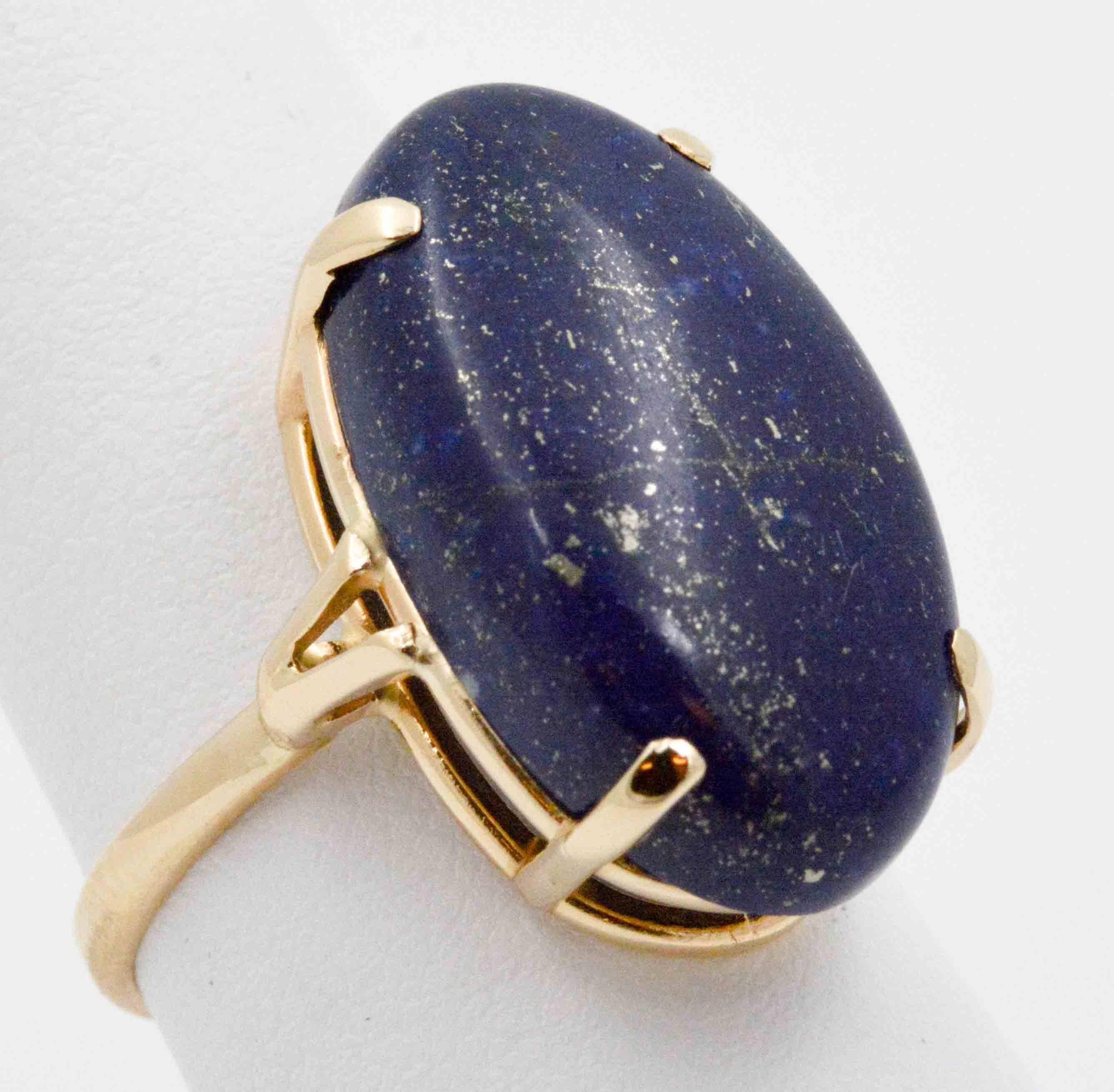 Women's 14 Karat Gold Lapis Lazuli Ring