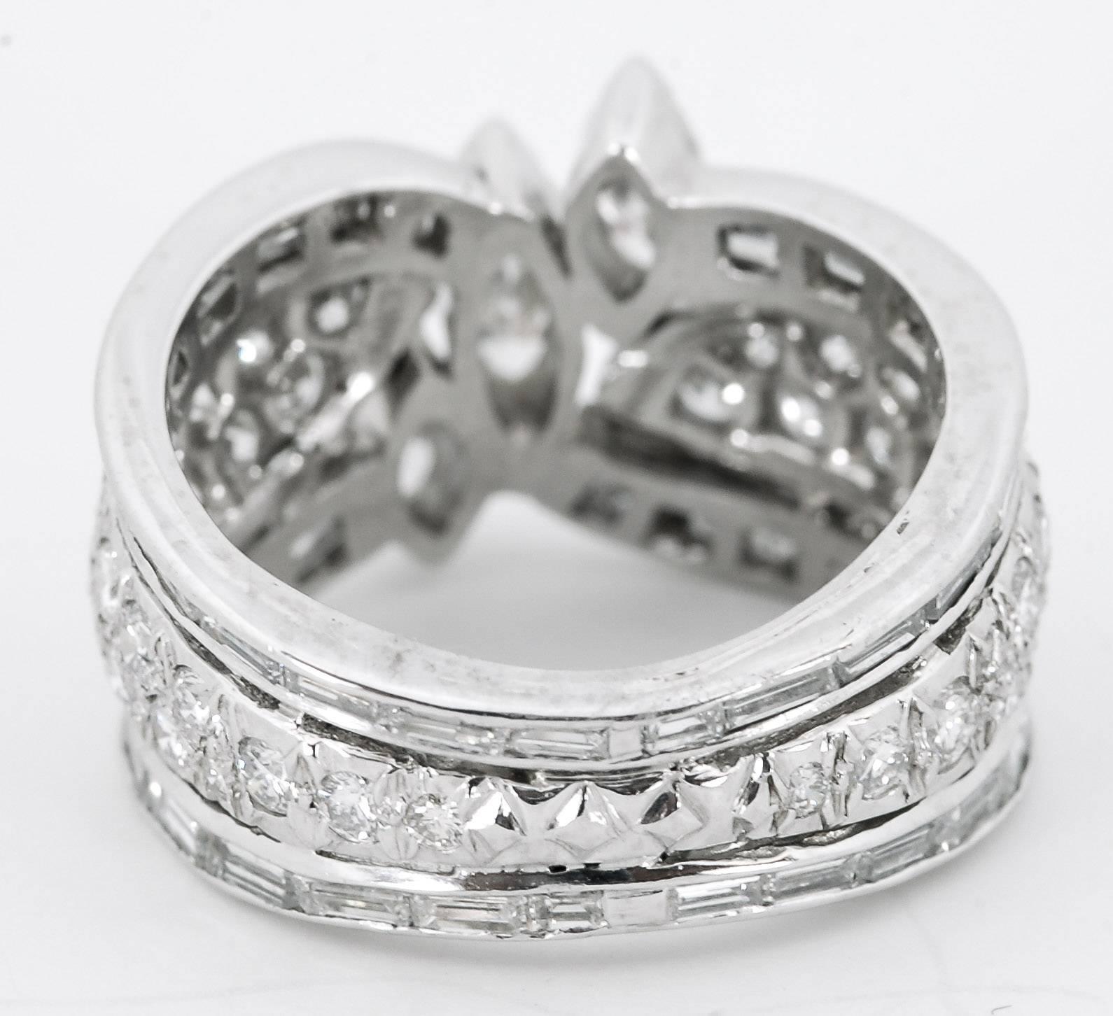 Women's 1980s Diamond Platinum Ring