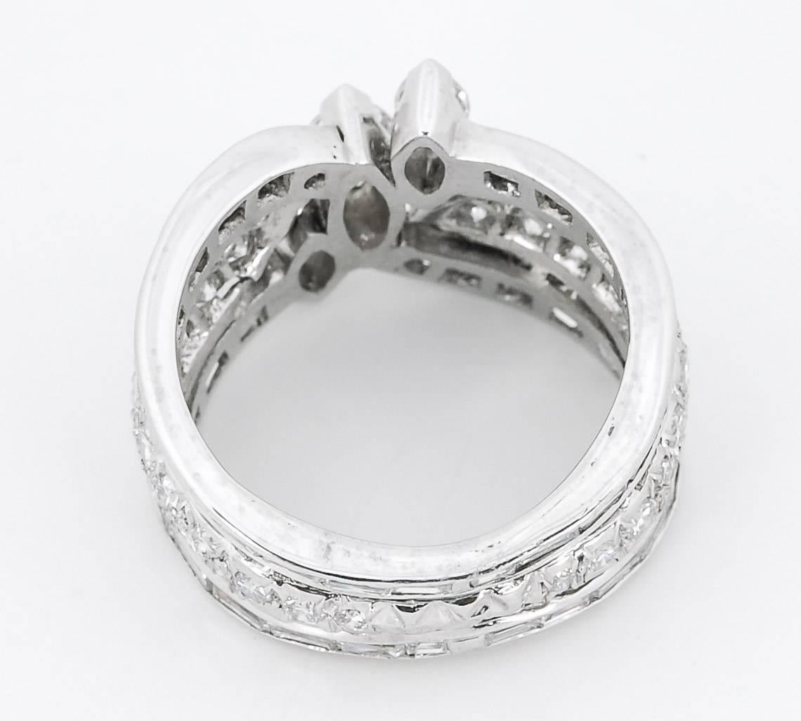 1980s Diamond Platinum Ring 1