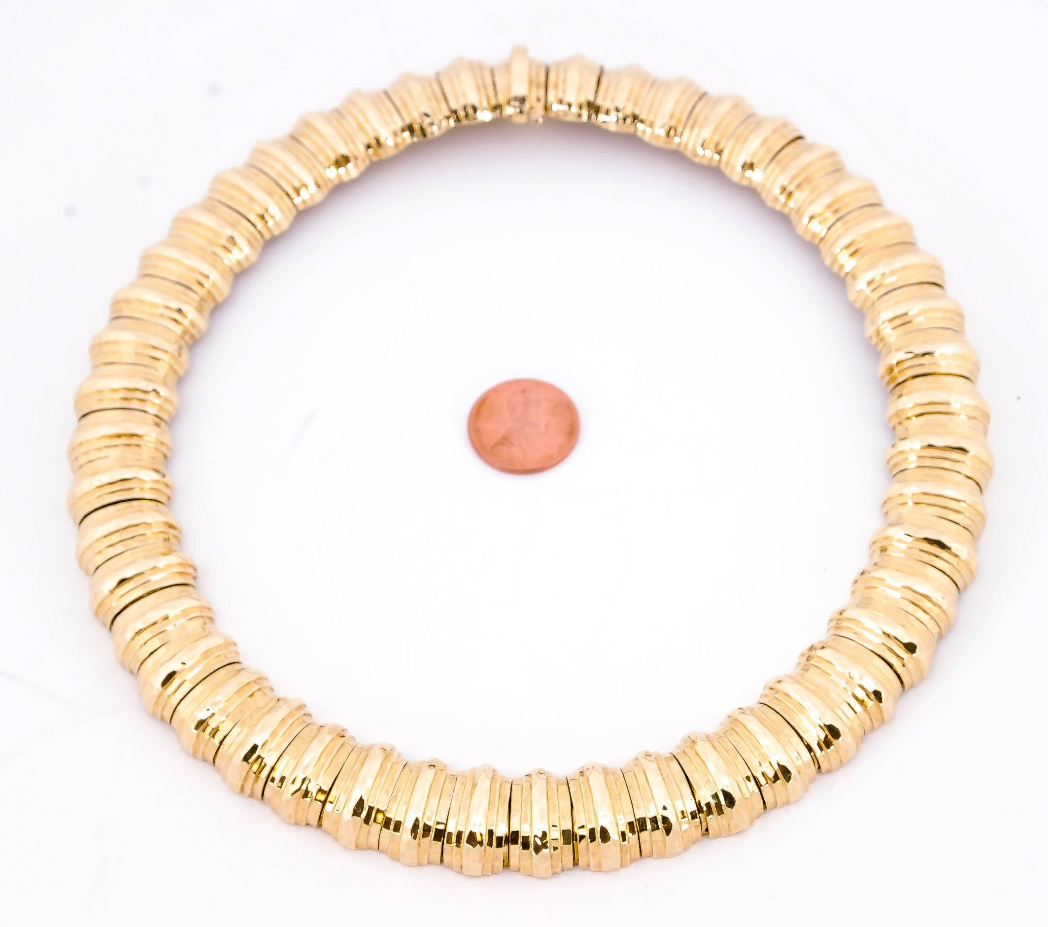 Modern gold domed faceted collar