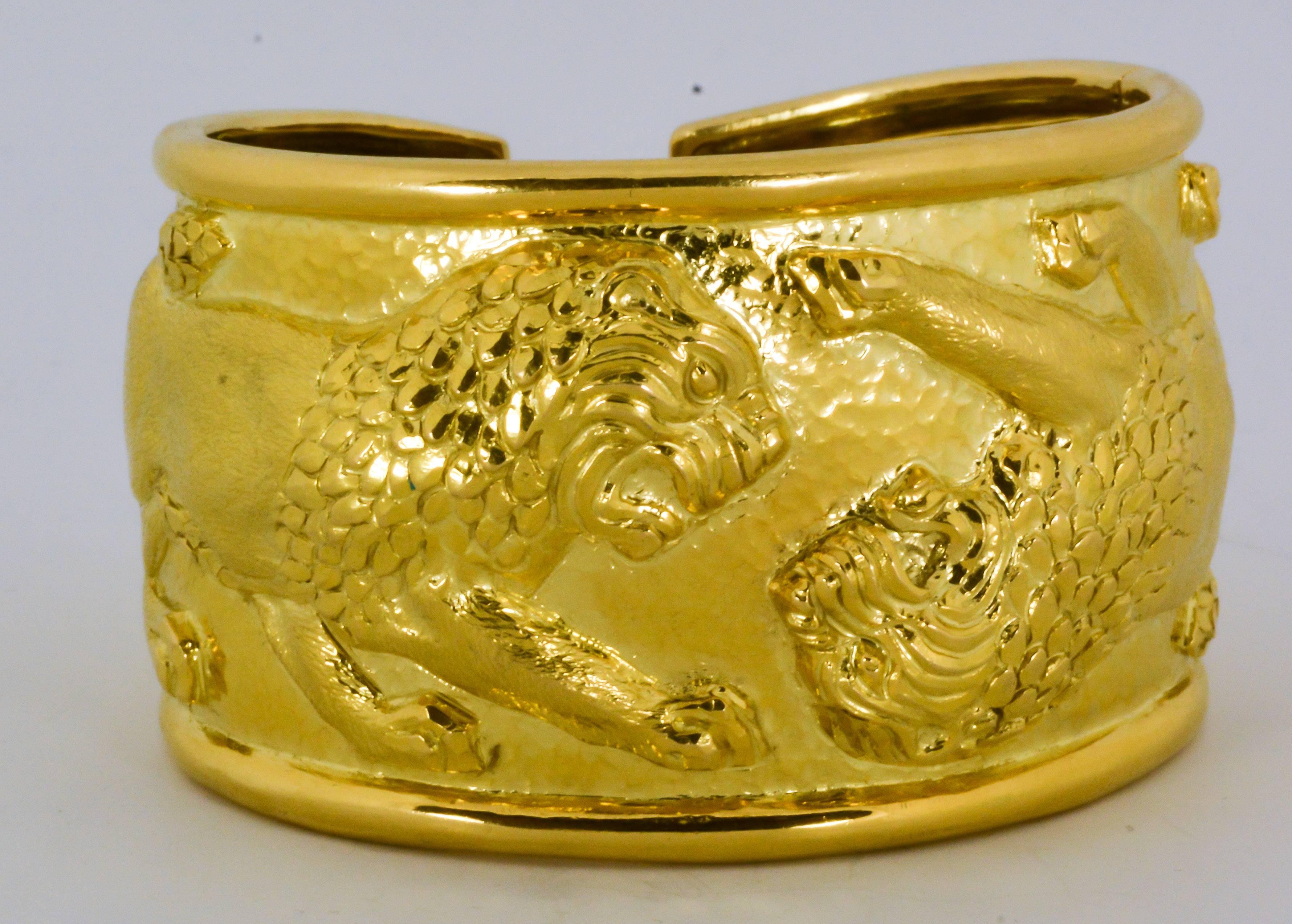 David Webb gold Lion cuff bracelet 1