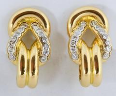 Diamond Gold Door Knocker Earrings
