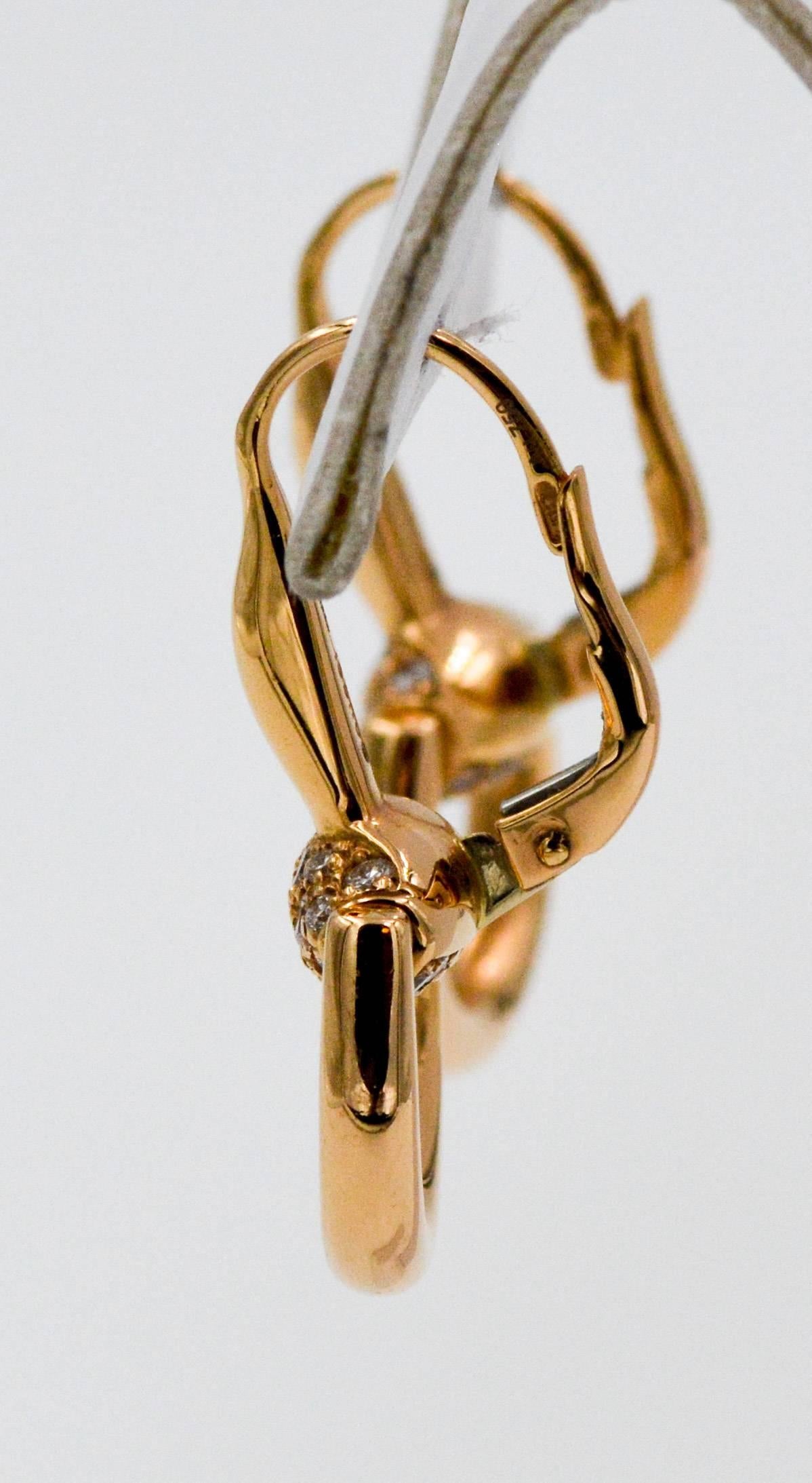 Gucci Diamond 18kt Gold Horsebit Earrings 3