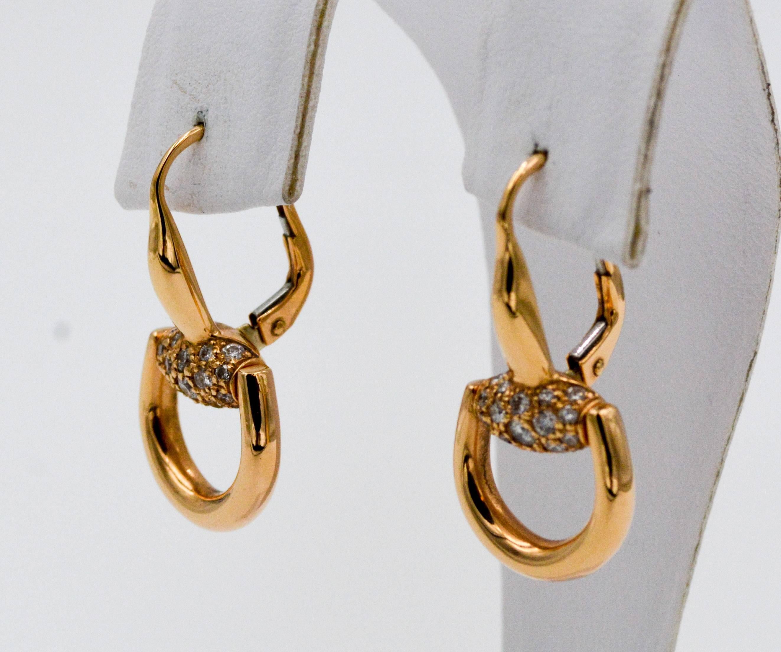 Gucci Diamond 18kt Gold Horsebit Earrings 5