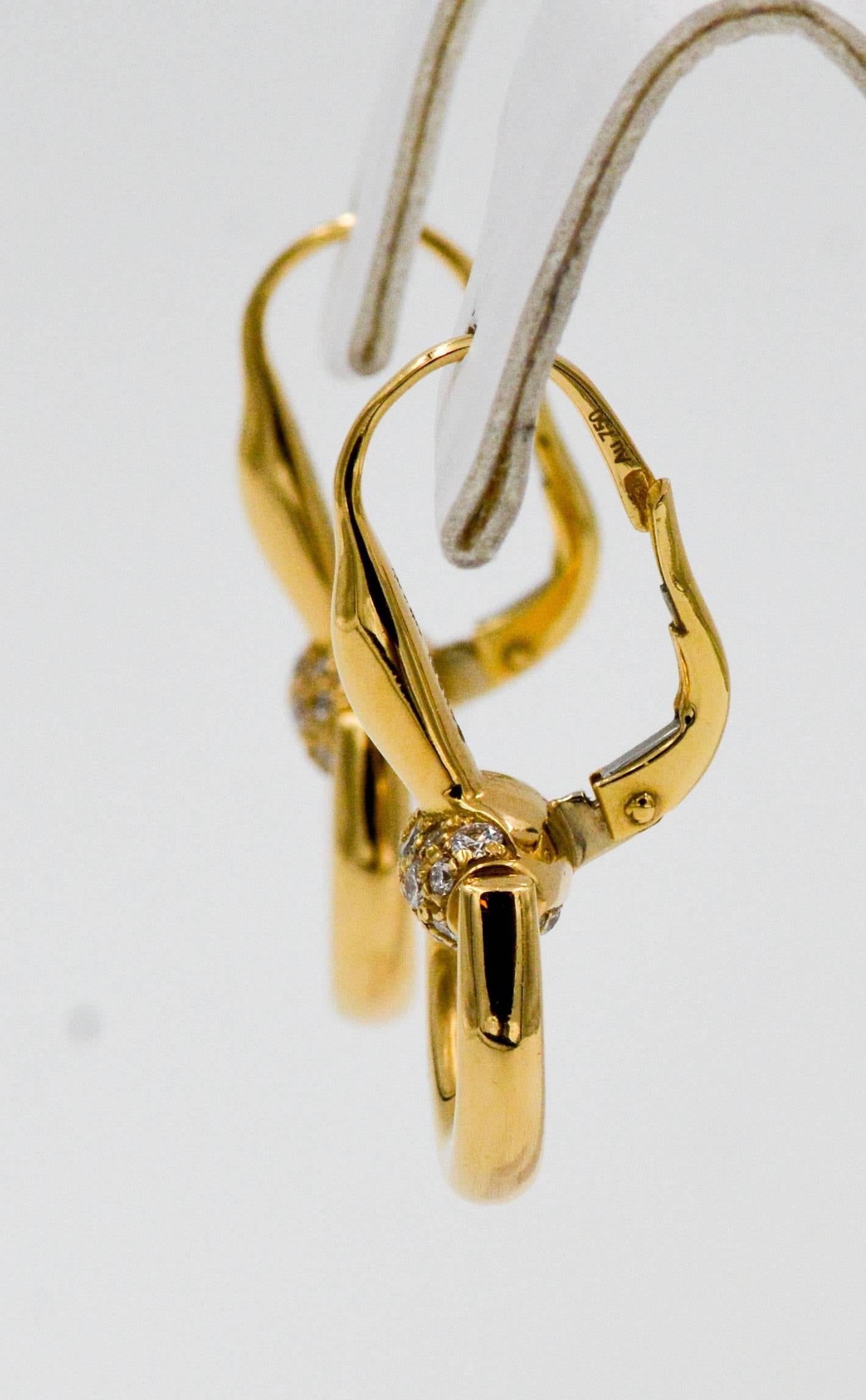 Gucci Diamond Gold Horsebit Earrings 2