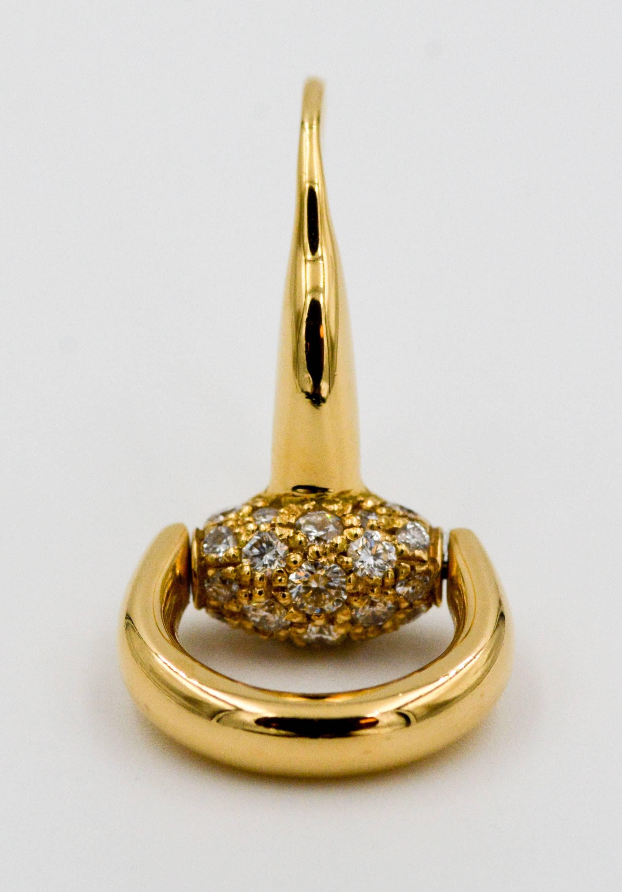 Gucci Diamond Gold Horsebit Earrings 5
