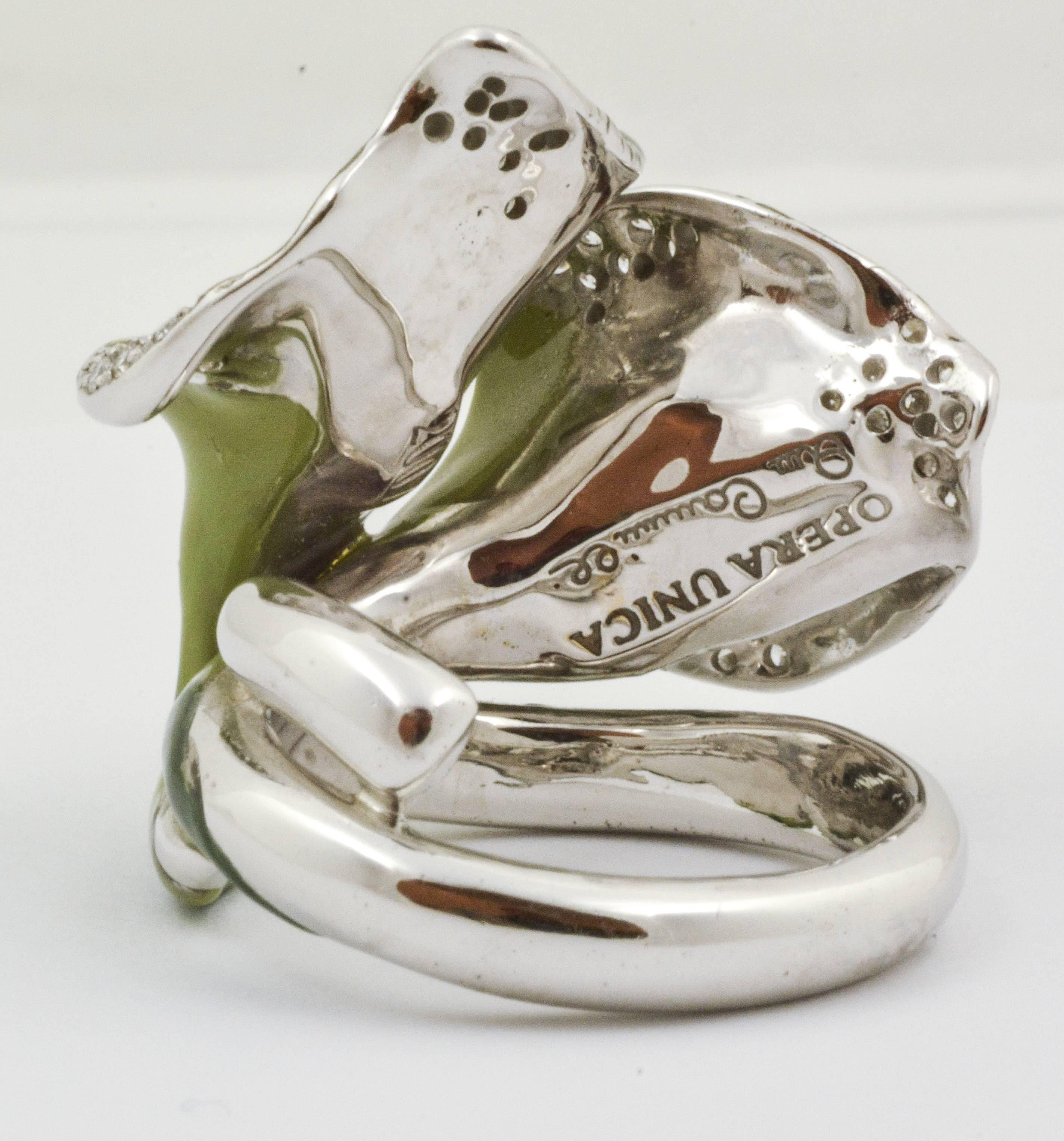 Calla-Lilienring mit Saphir und Diamant 2