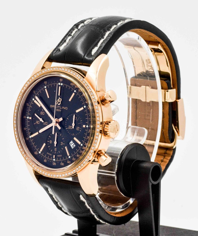 breitling rose gold chronograph