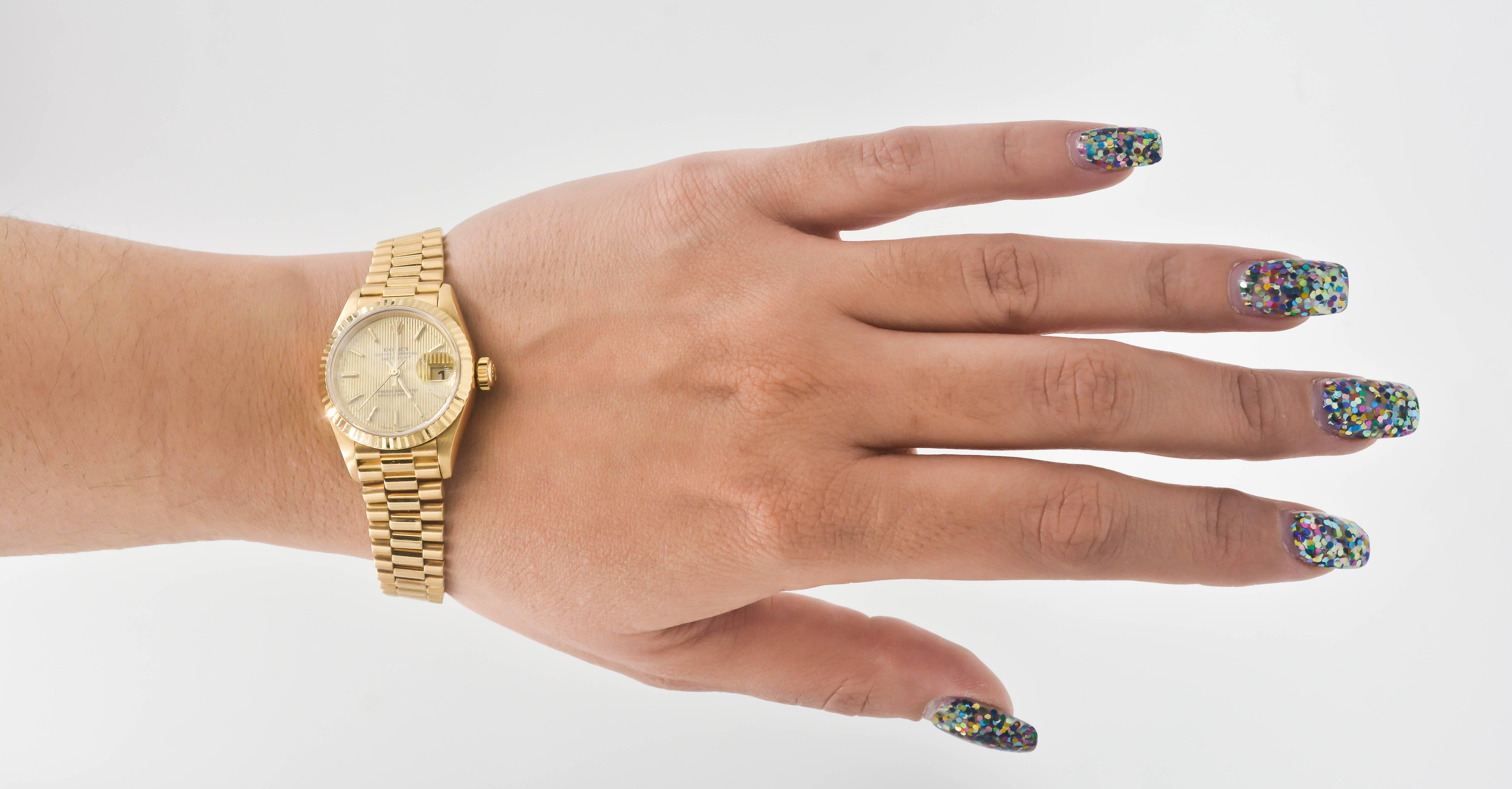 Women's Rolex Yellow Gold Presidential DateJust Wristwatch