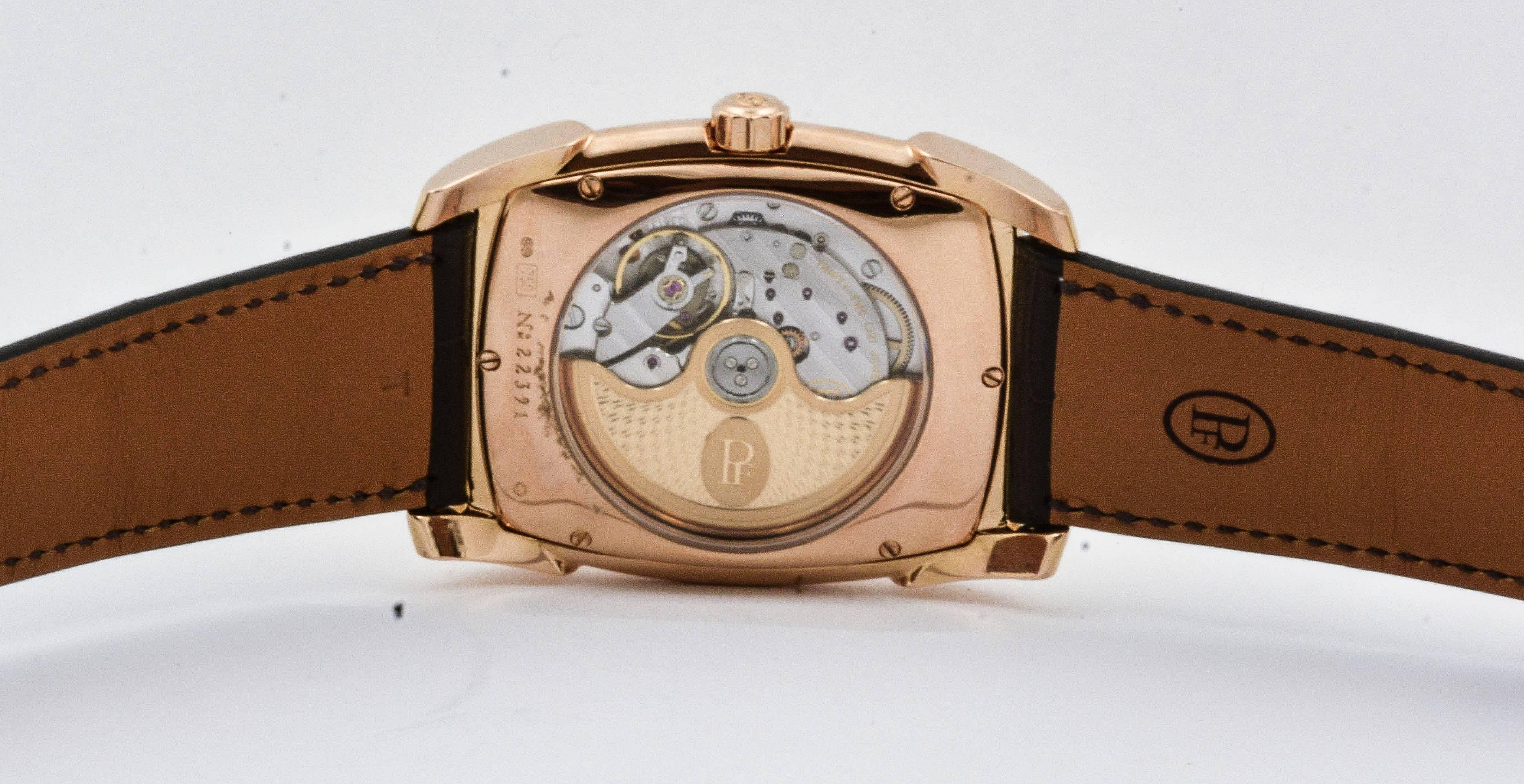 Women's or Men's Parmigiani Fleurier Rose Gold Tank Wristwatch