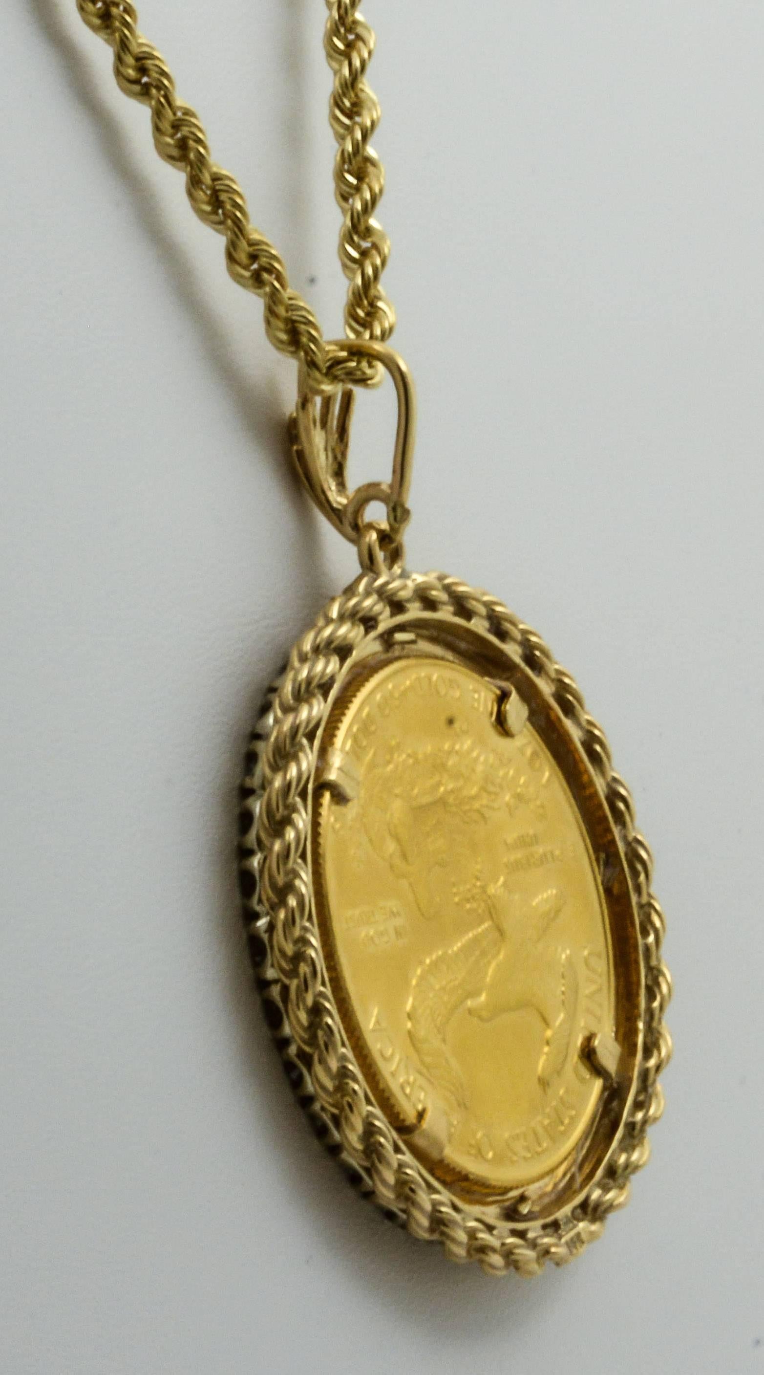 1 oz gold coin pendant