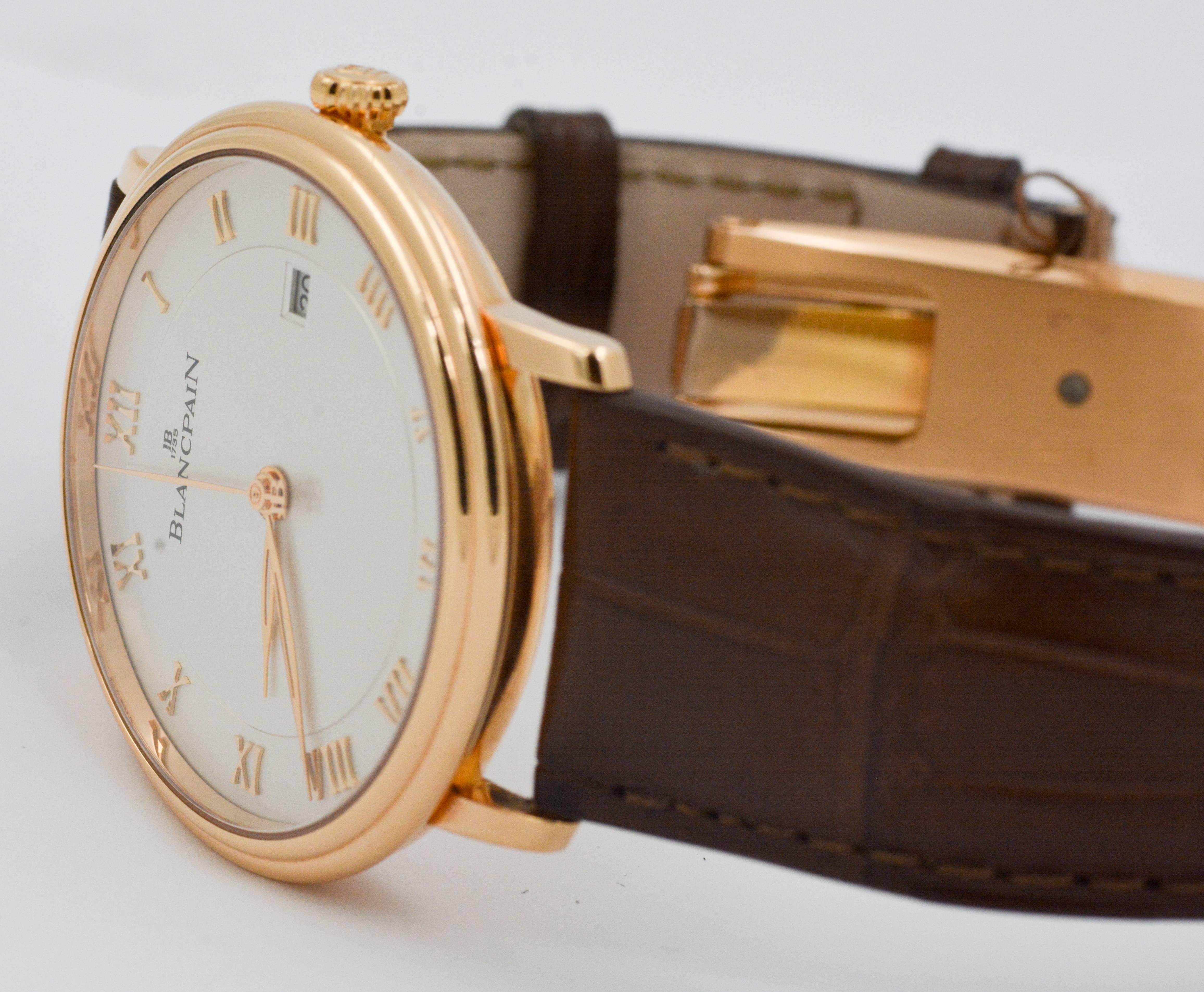 Women's or Men's Blancpain Rose Gold Villeret Automatic Wristwatch