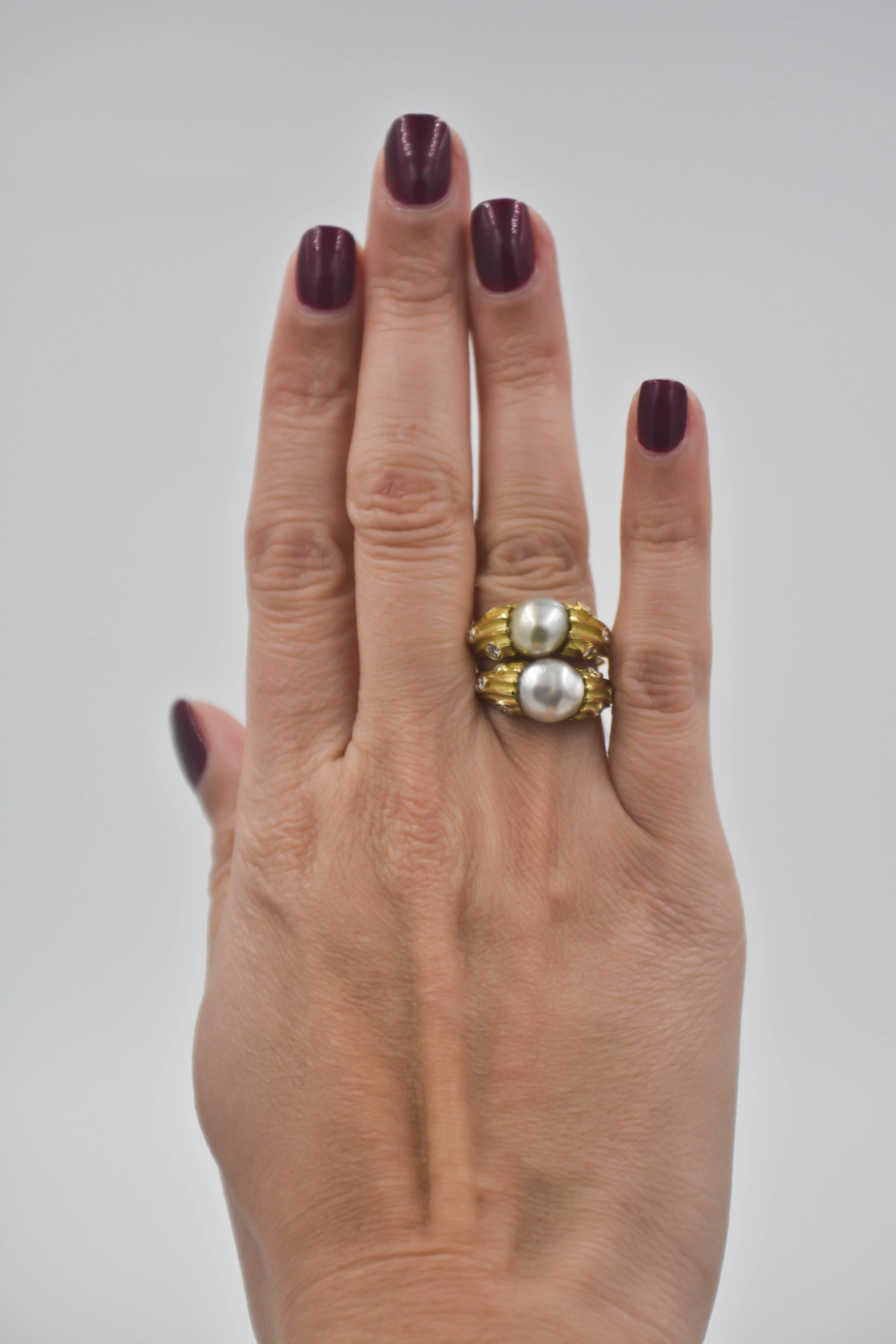 Classic Christopher Walling Baroque Pearl Yellow Gold Ring 5