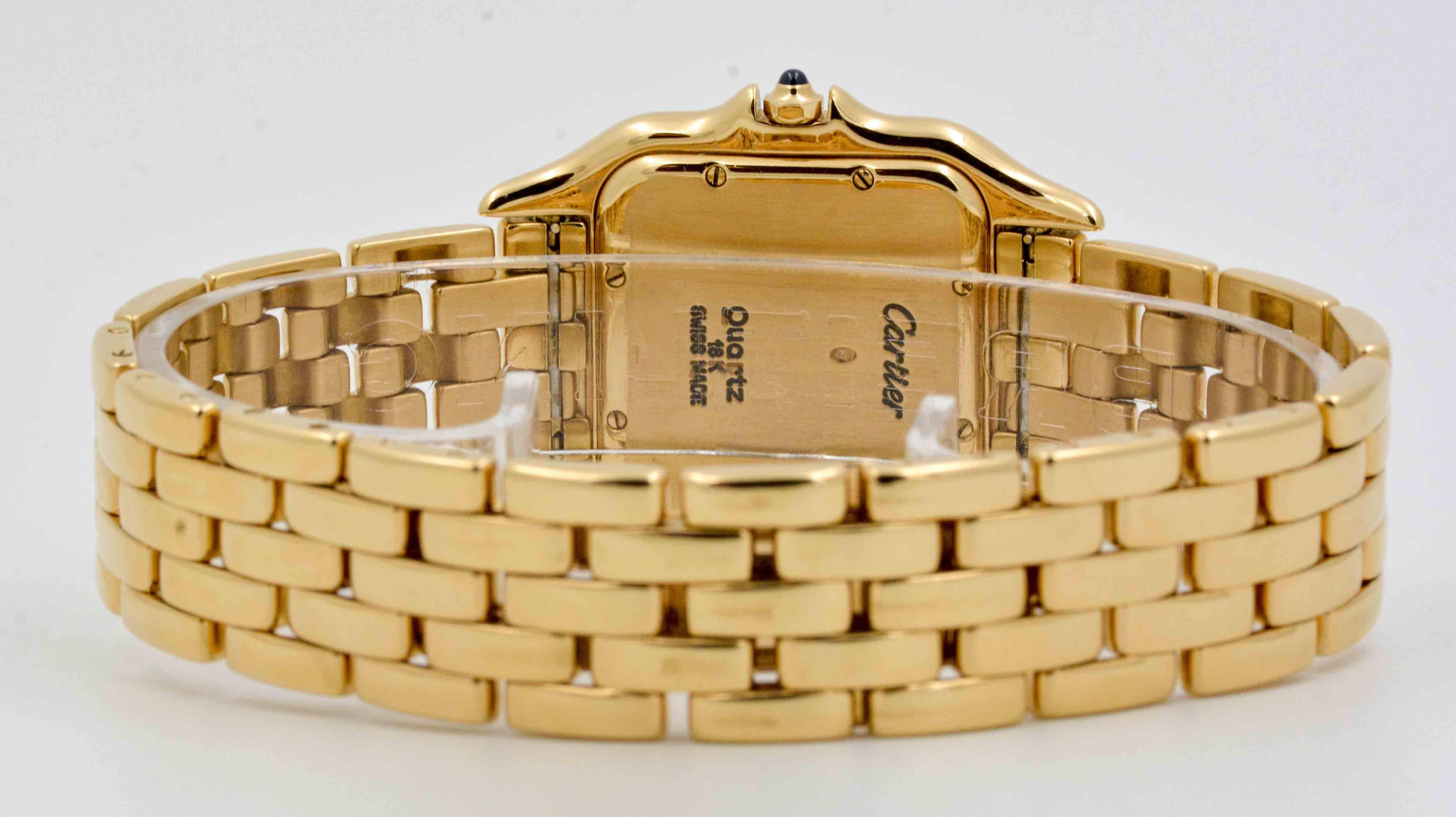 Cartier Yellow Gold White Dial Large Panthere Wristwatch 1