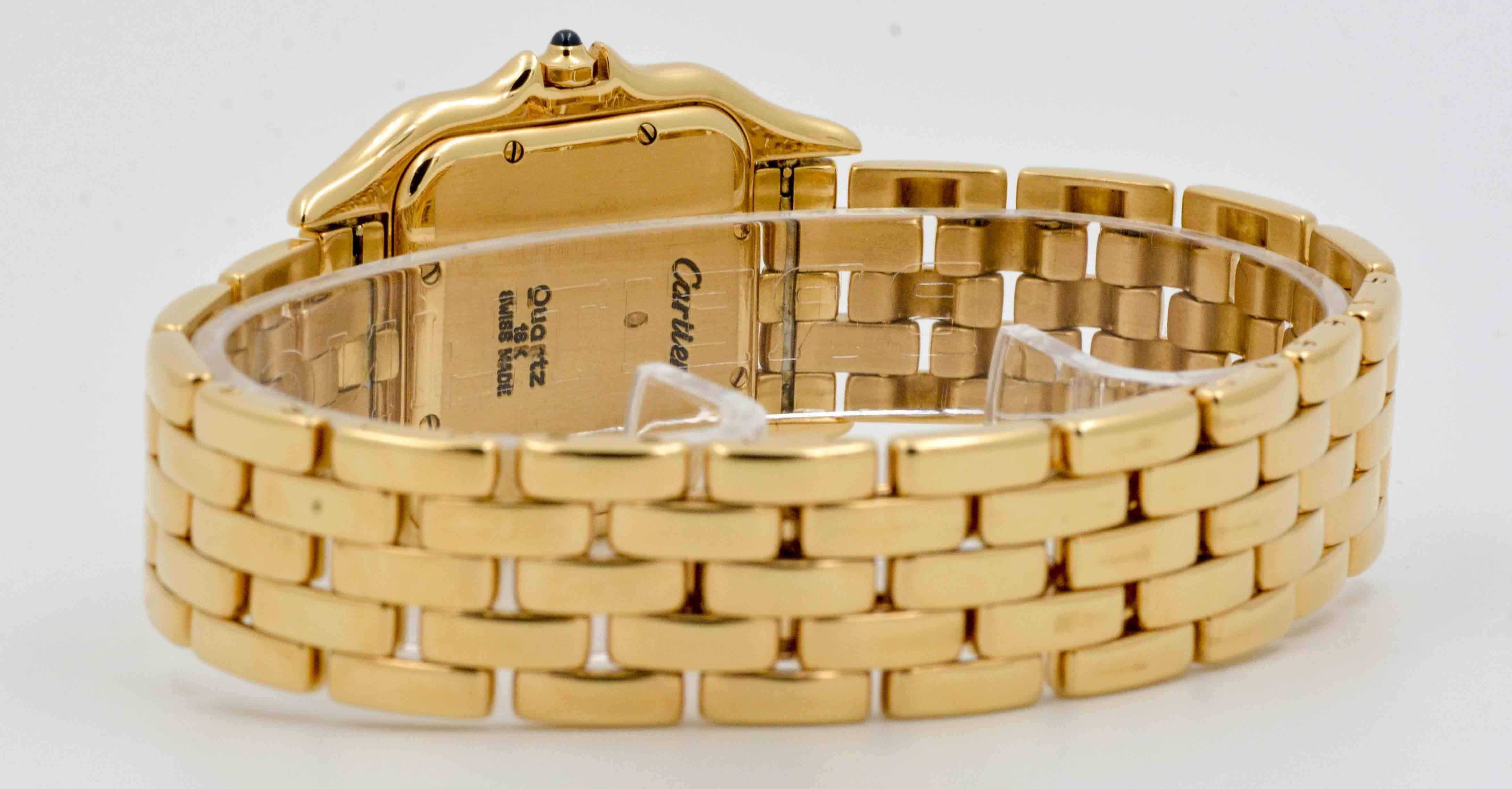 Cartier Yellow Gold White Dial Large Panthere Wristwatch 4