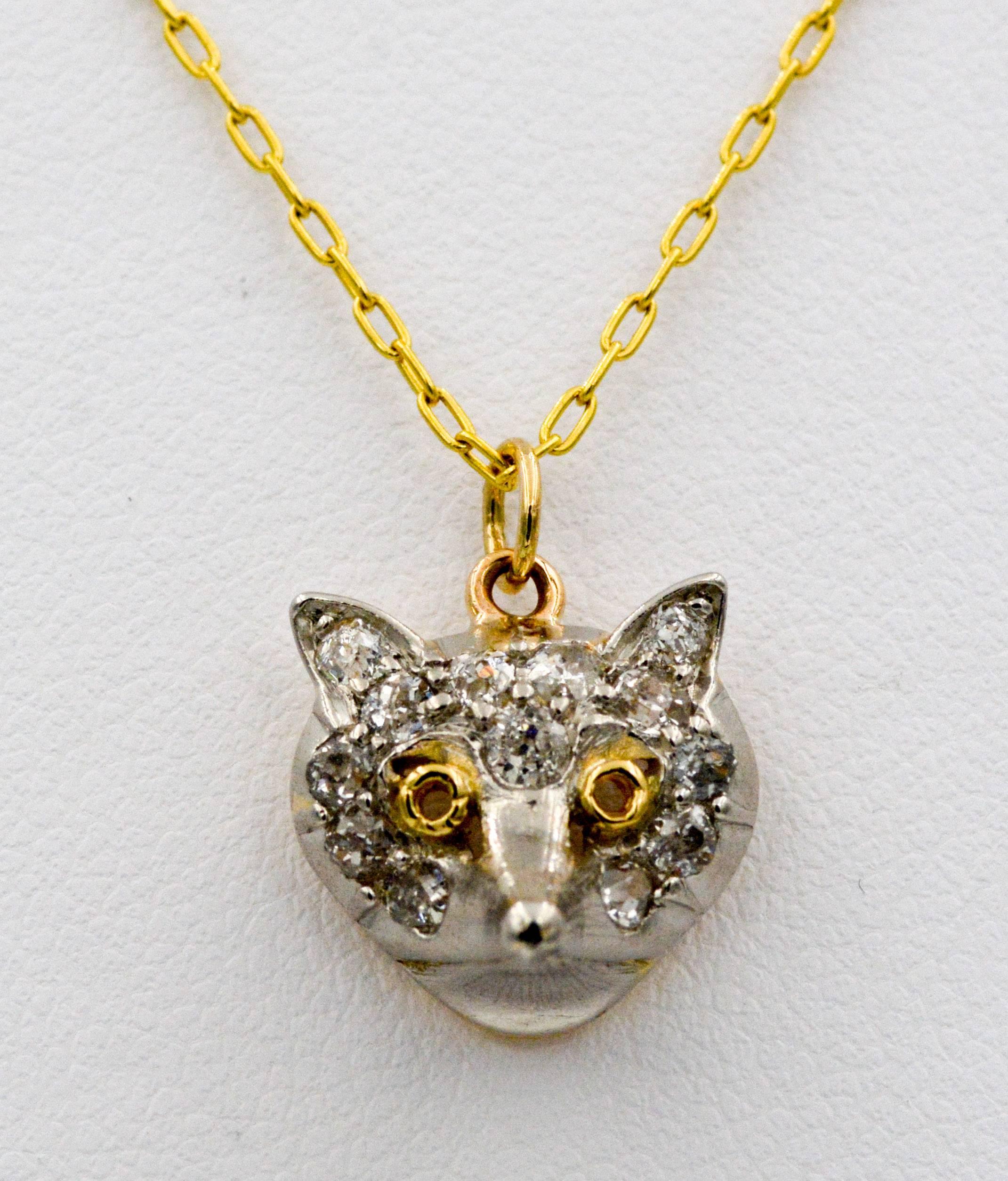 Diamond Gold Platinum Fox Charm 3