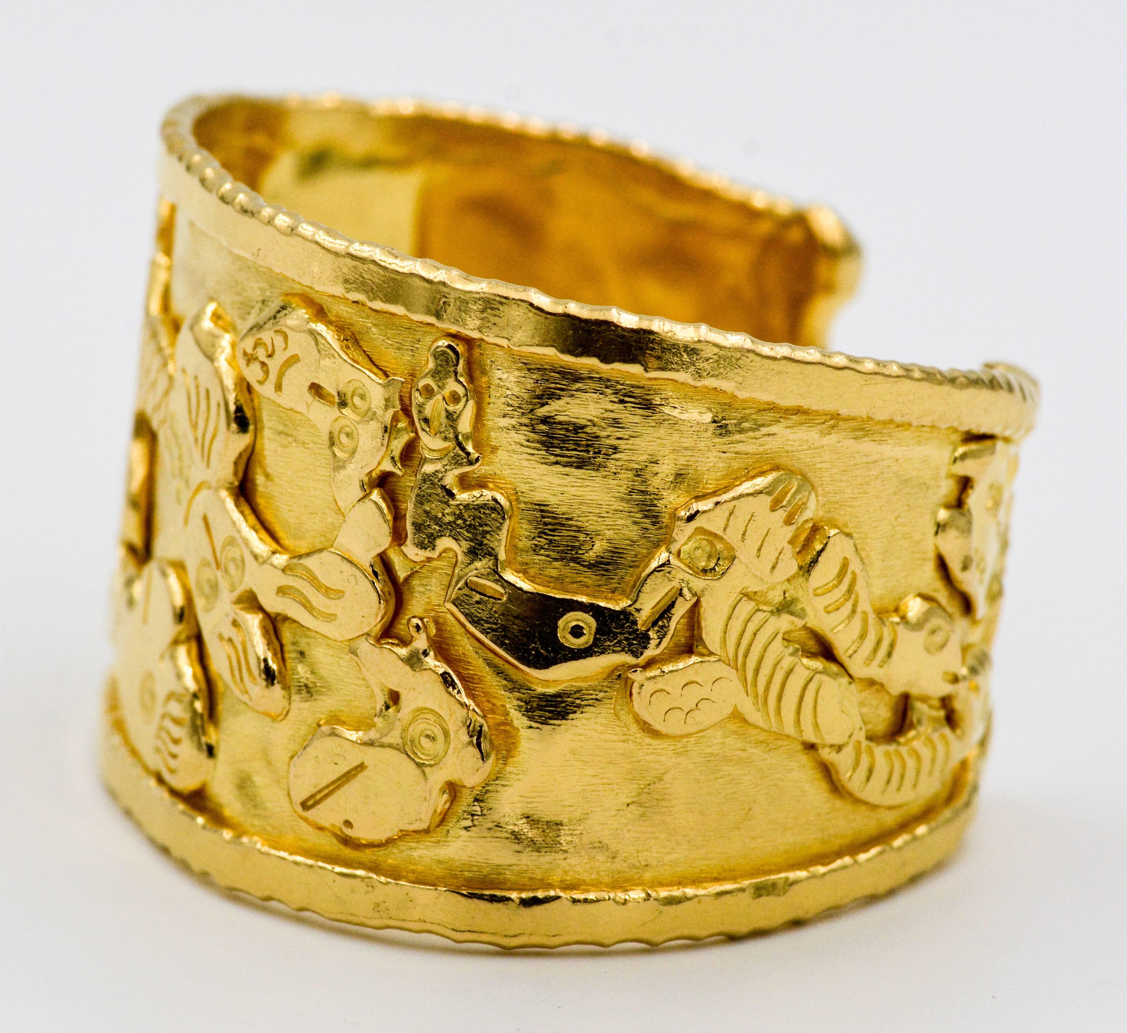 Jean Mahie Charming Monsters Gold Cuff Bracelet 3