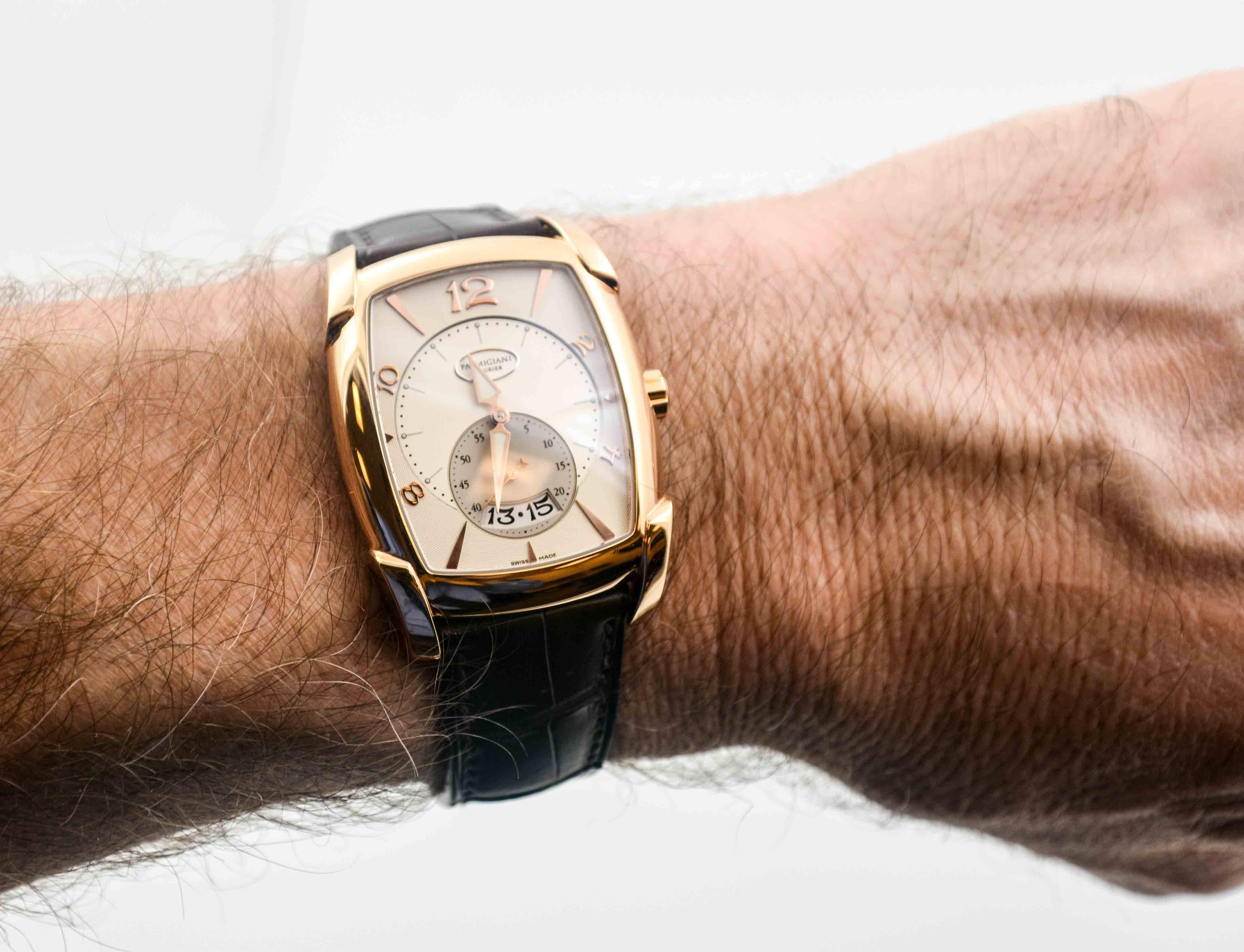 Parmigiani Fleurier Rose Gold Tank Wristwatch 4